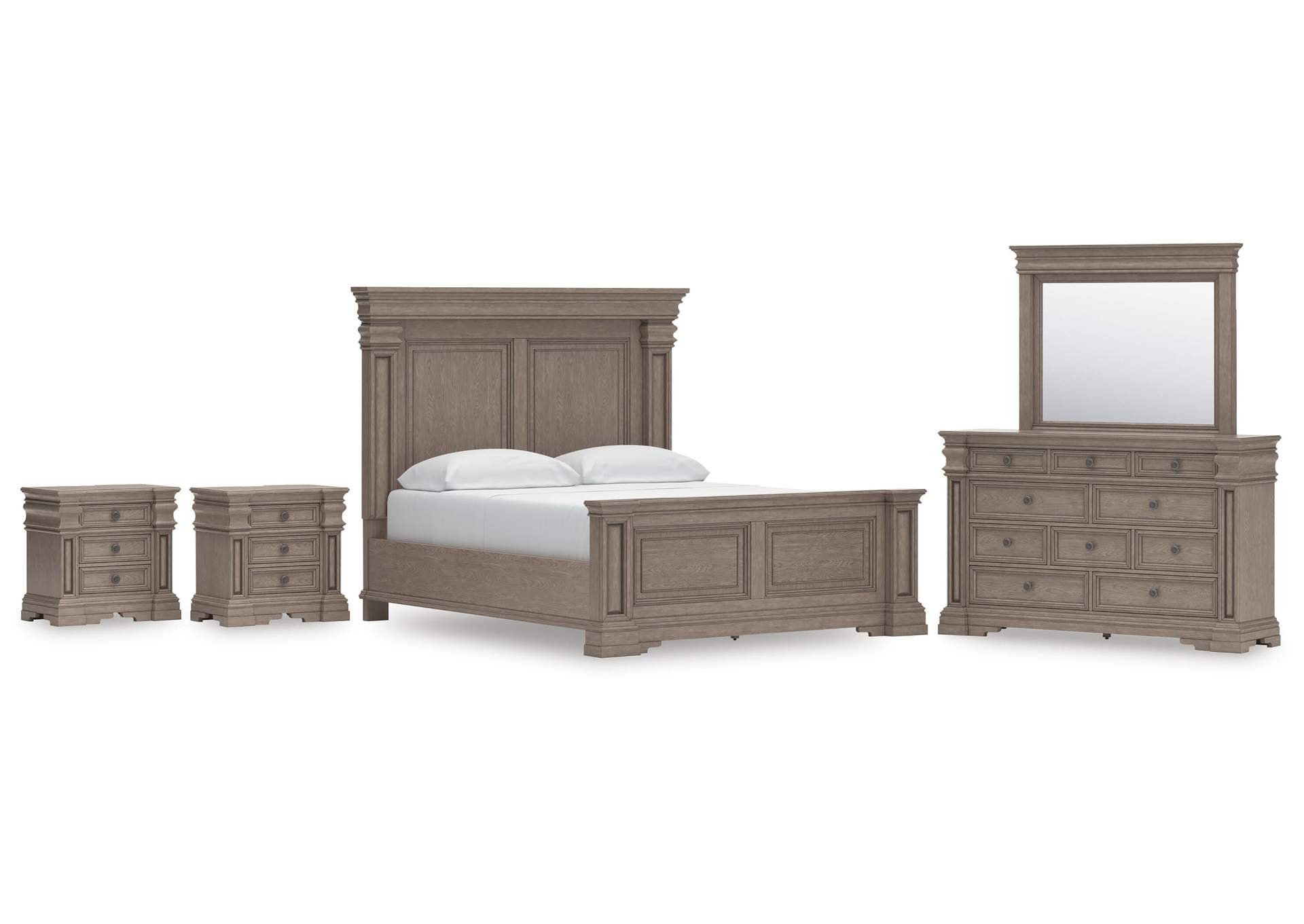 Blairhurst California King Panel Bed, Dresser, Mirror and 2 Nightstands image 1
