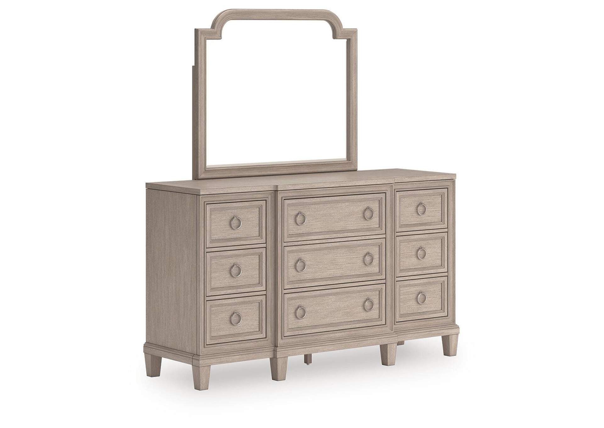 Jorlaina Queen Upholstered Panel Bed, Dresser, Mirror and Chest image 4