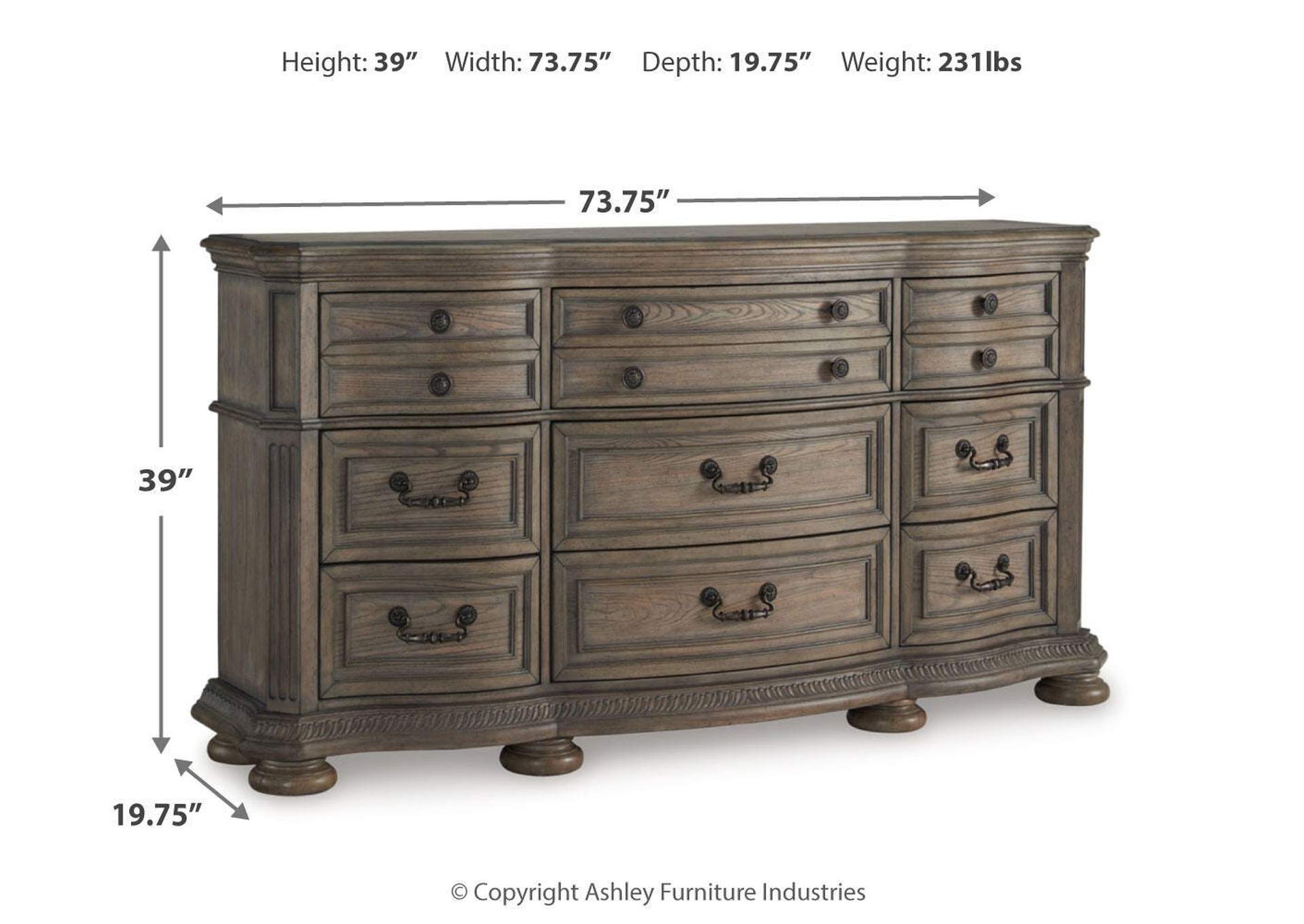Ardenfield Queen Upholstered Sleigh Bed, Dresser and 2 Nightstands image 16