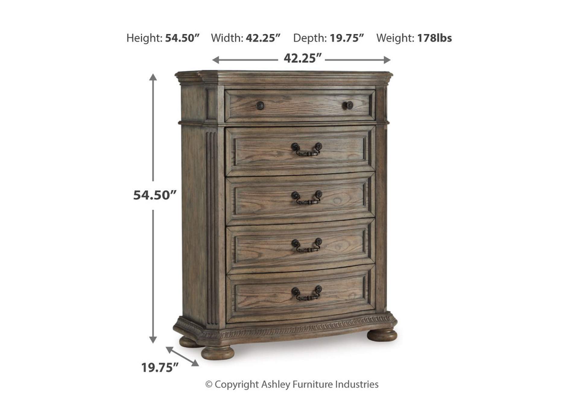 Ardenfield King Upholstered Sleigh Bed with Mirrored Dresser, Chest and Nightstand image 17