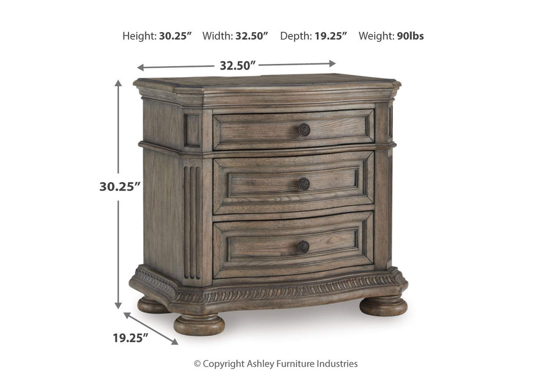 Ardenfield King Upholstered Sleigh Bed with Mirrored Dresser, Chest and Nightstand image 9