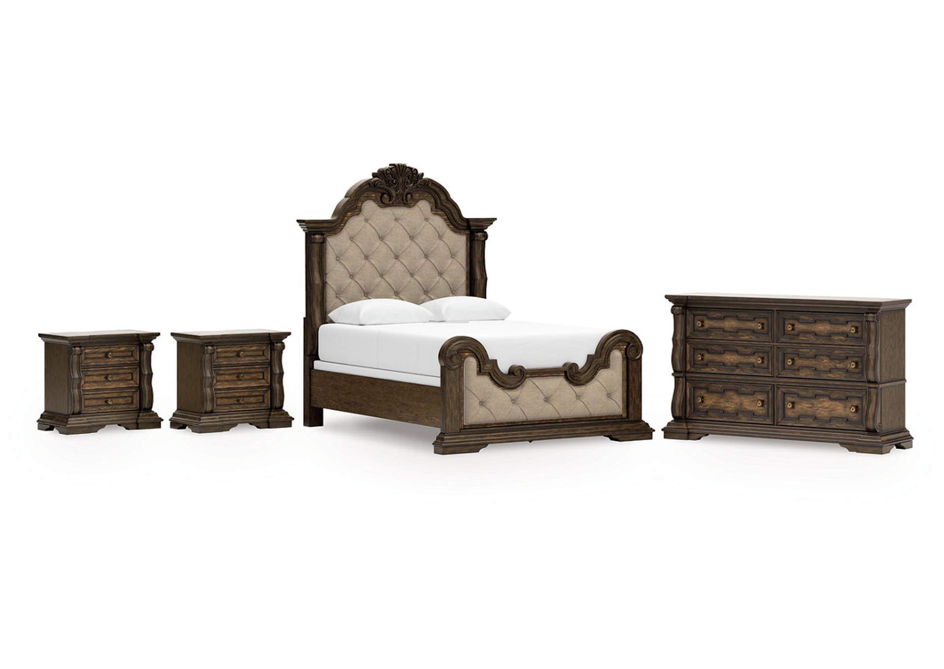 Maylee Queen Upholstered Bed, Dresser and 2 Nightstands image 1