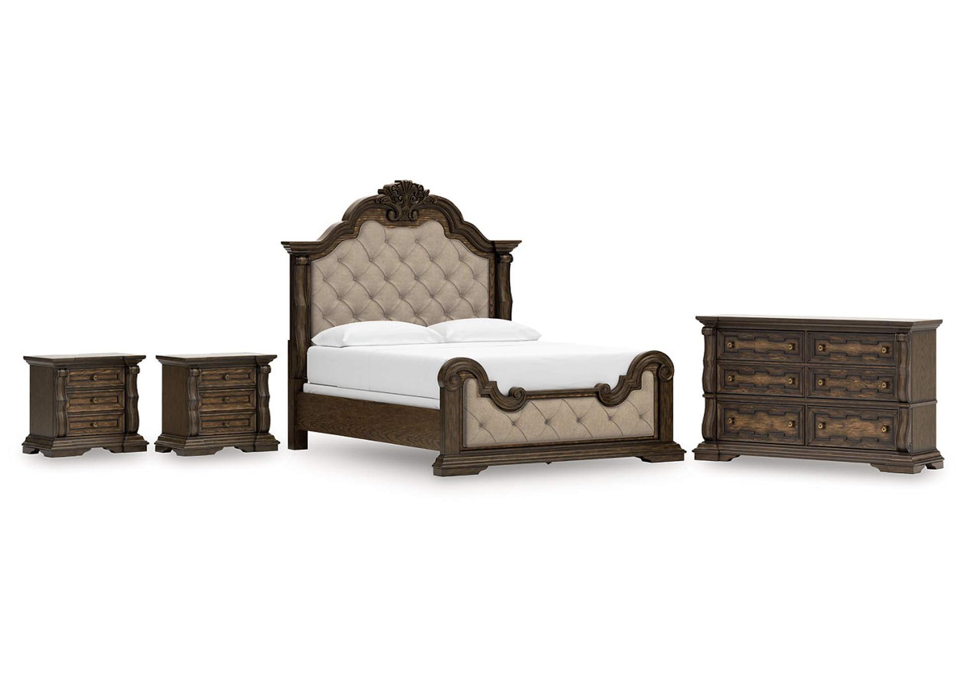 Maylee California King Upholstered Bed, Dresser and 2 Nightstands image 1