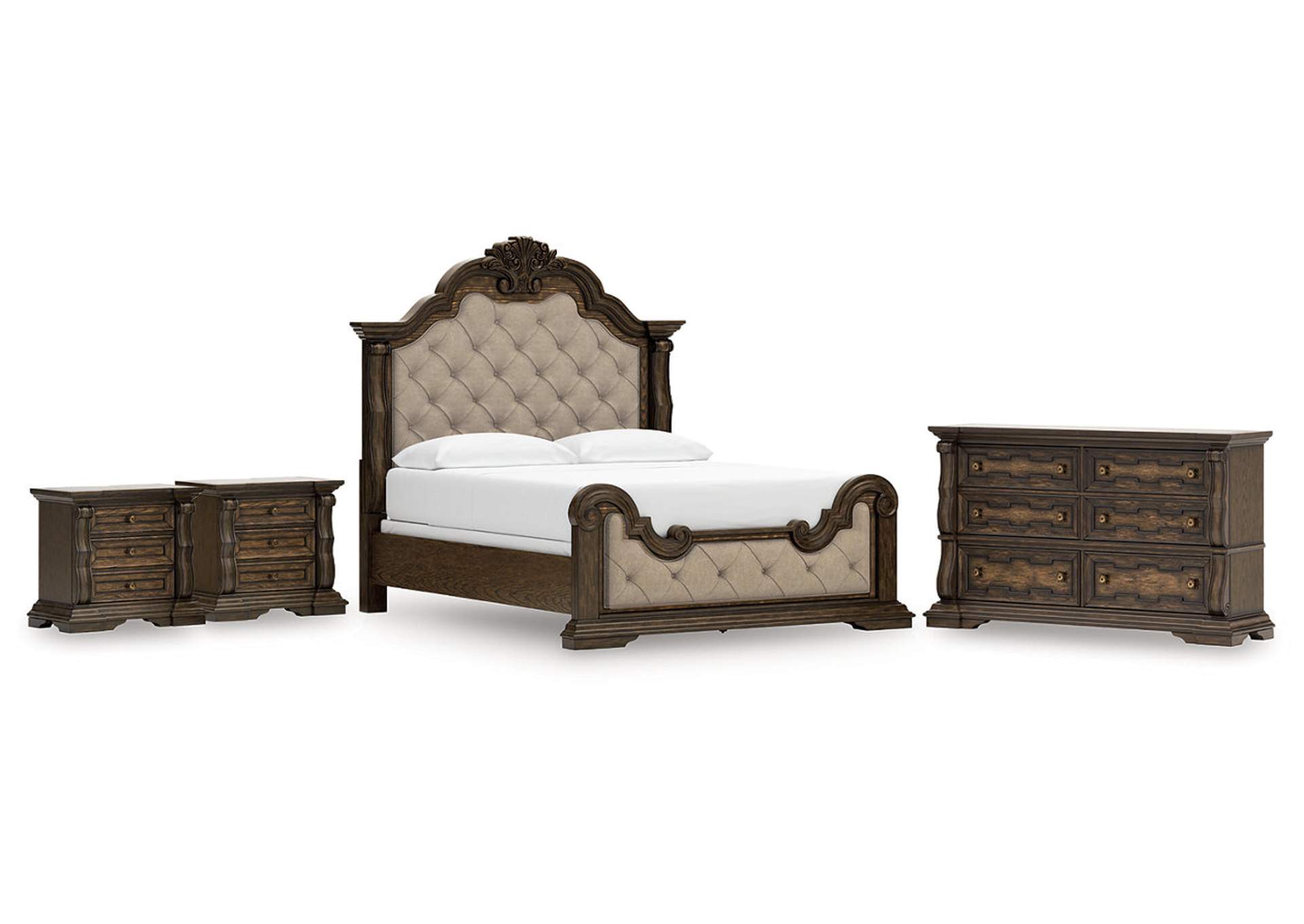 Maylee King Upholstered Bed, Dresser and 2 Nightstands image 1