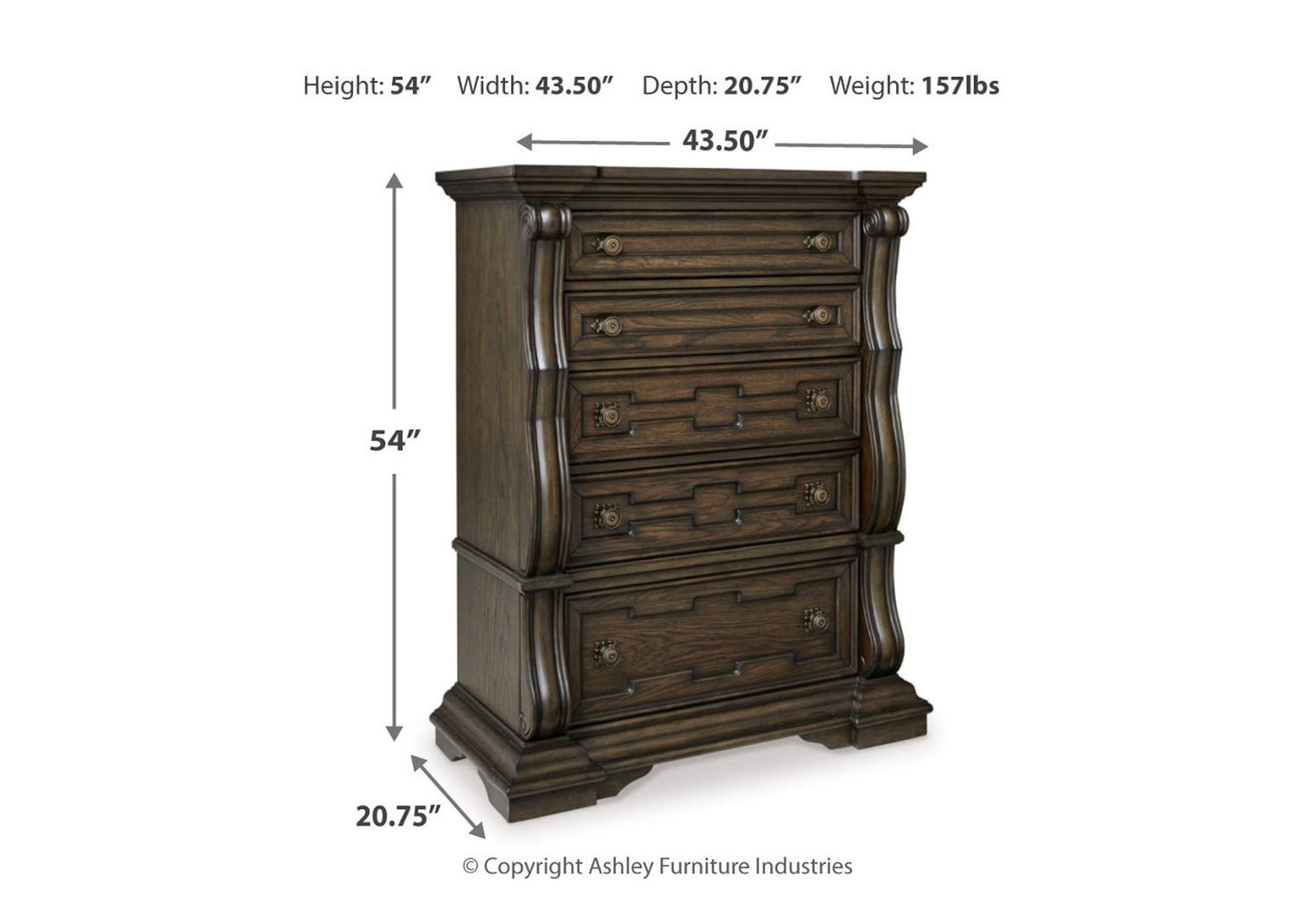 Maylee King Canopy Bed with Mirrored Dresser, Chest and Nightstand image 17