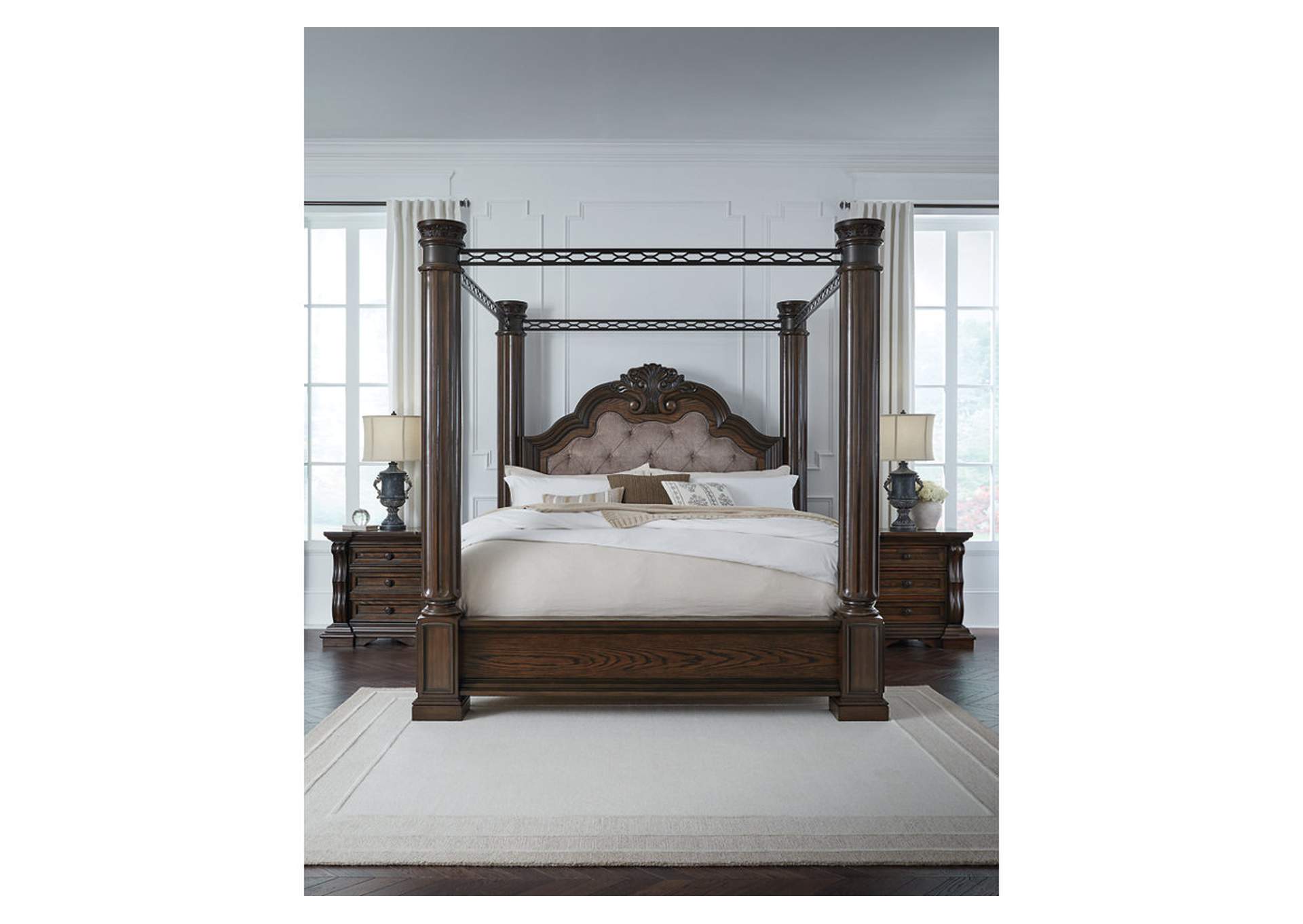 Maylee California King Canopy Bed, Dresser, Mirror, Chest and 2 Nightstands image 9