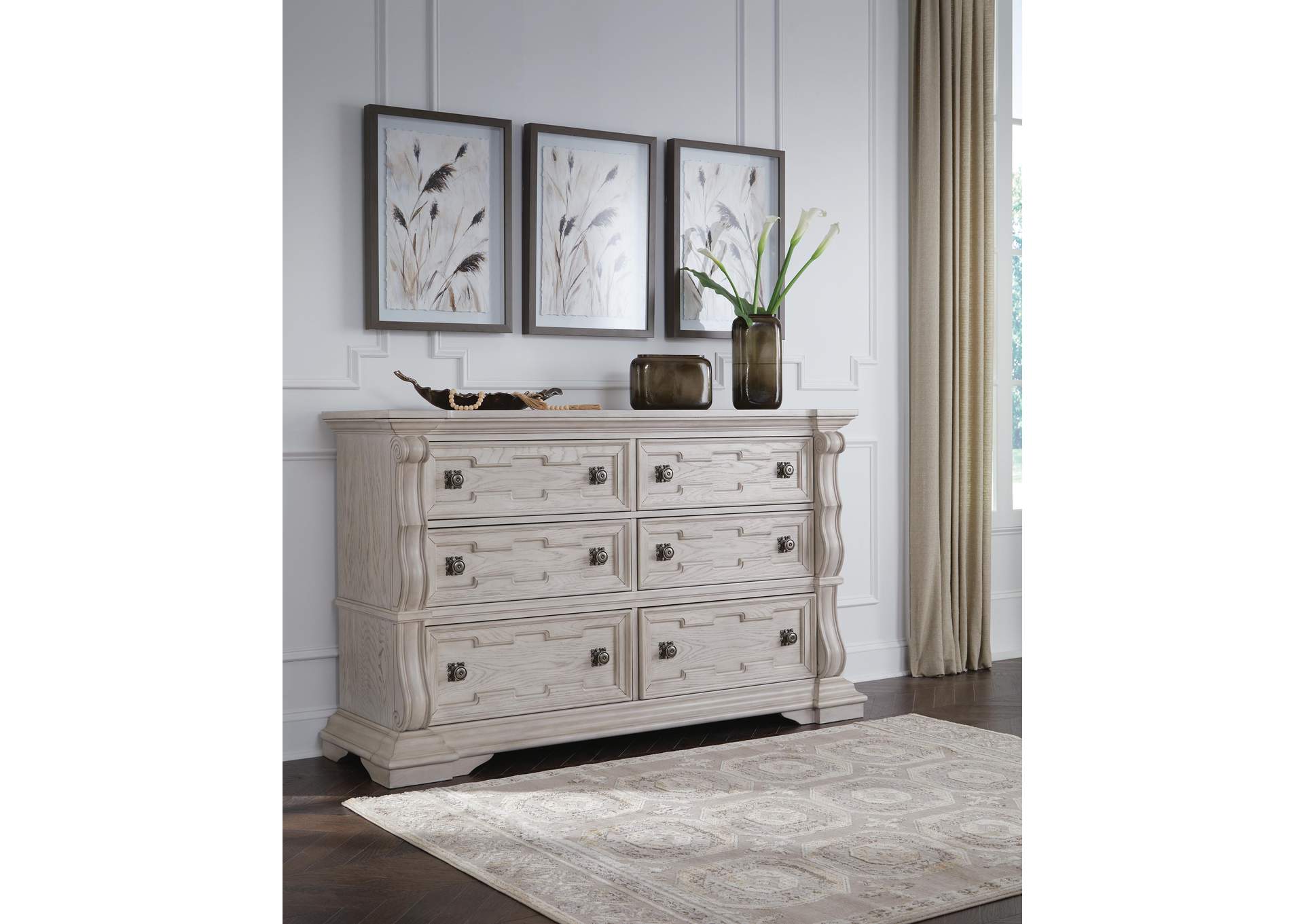 Andonhall King Upholstered Panel Bed with Dresser and Chest image 8