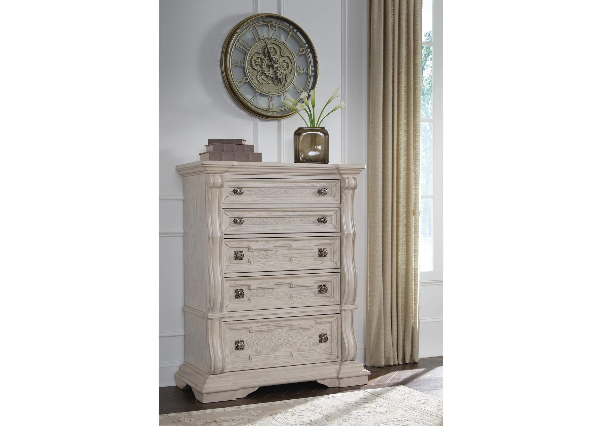 Andonhall King Upholstered Panel Bed with Dresser and Chest image 6