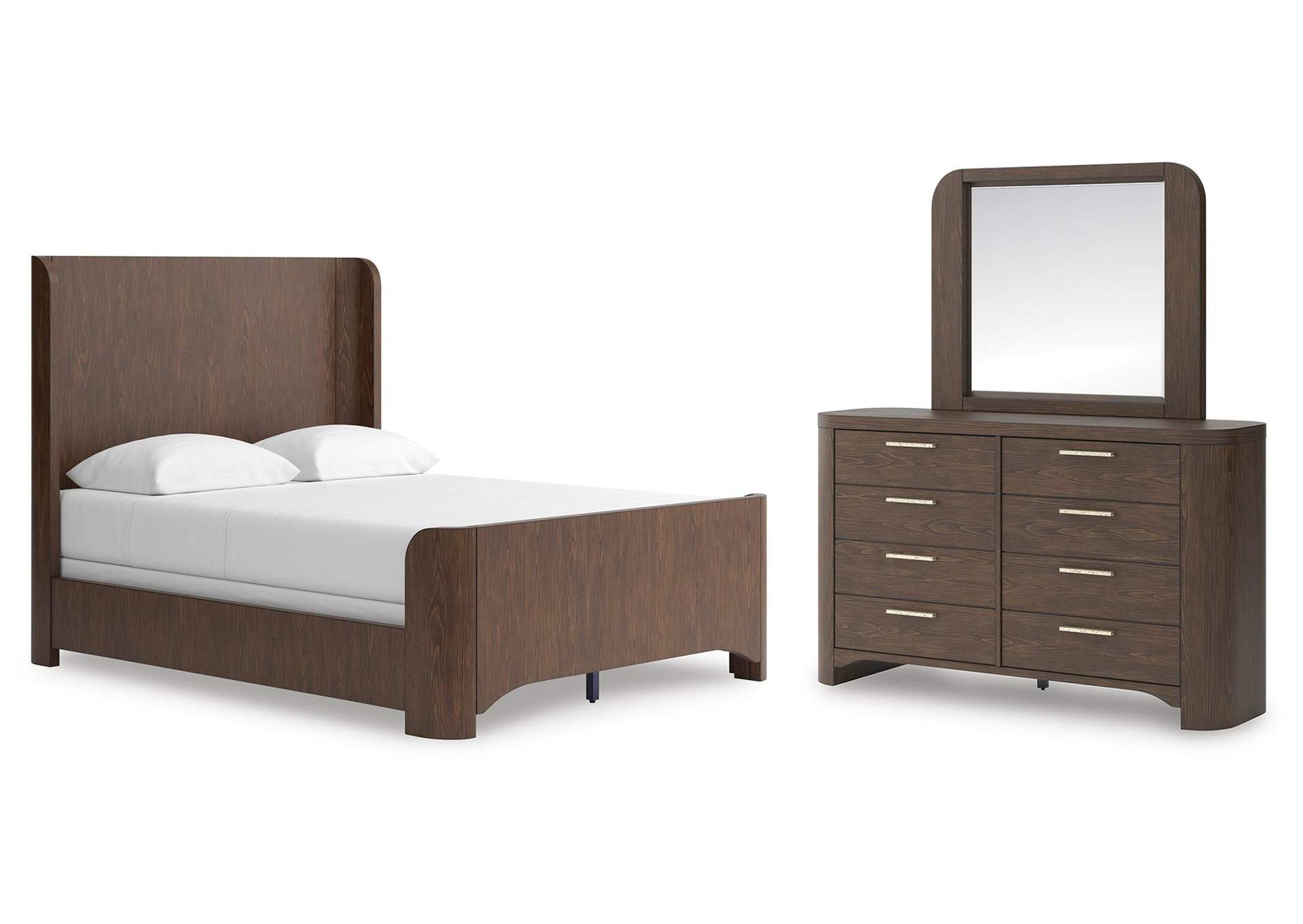 Neo Queen Panel Bed, Dresser and Mirror image 1