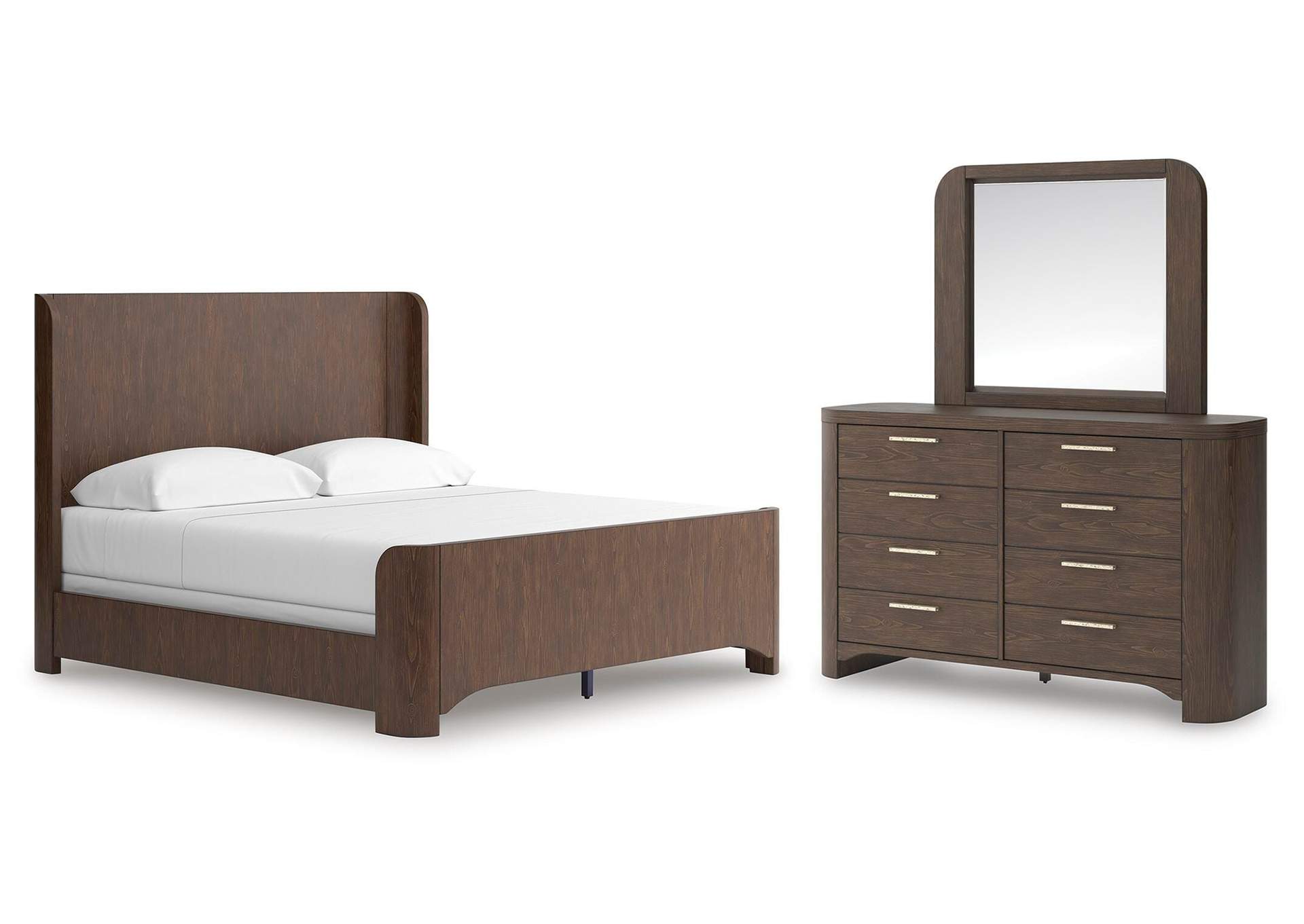 Neo King Panel Bed, Dresser and Mirror image 1