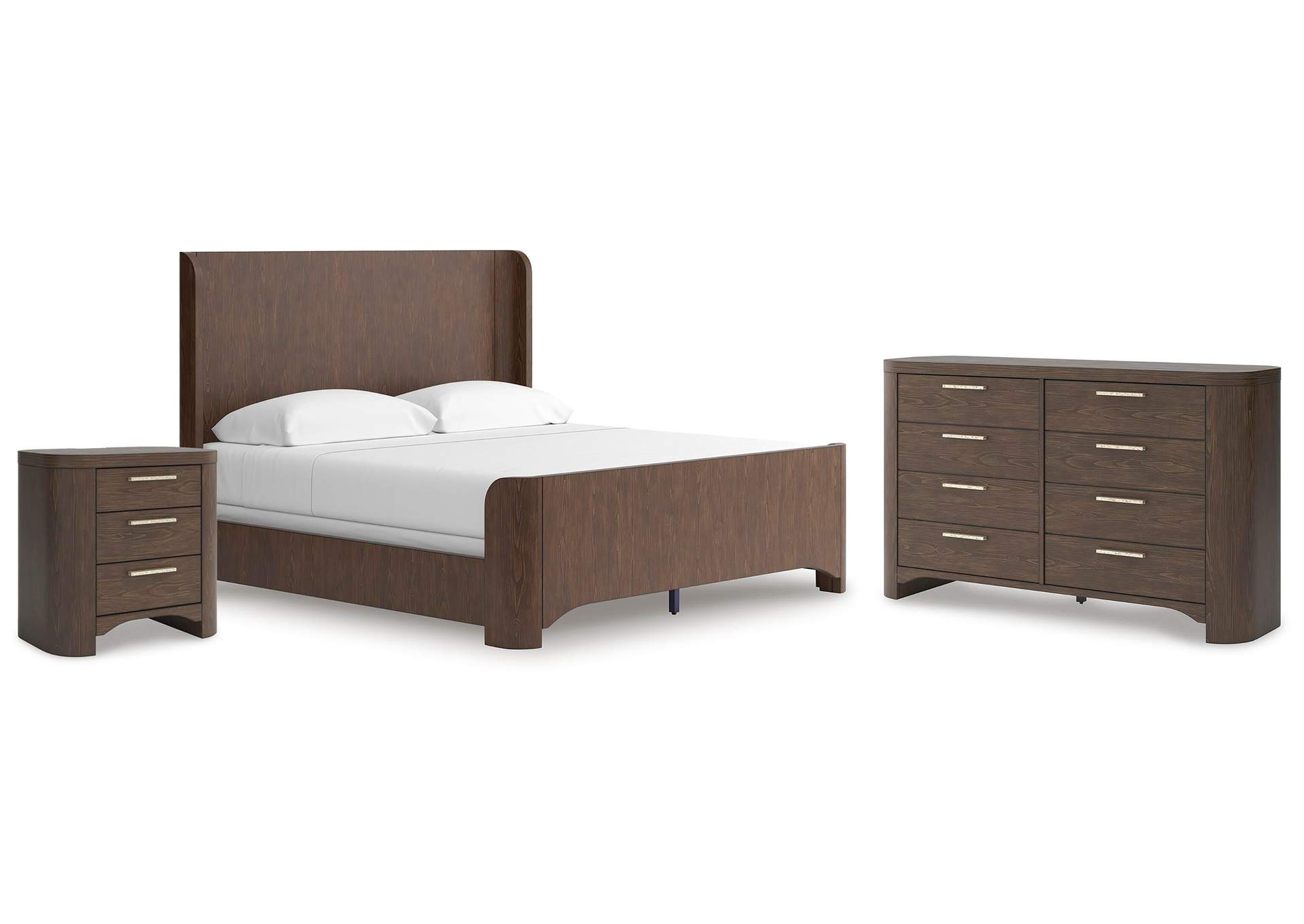 Neo California King Panel Bed, Dresser and Nightstand image 1