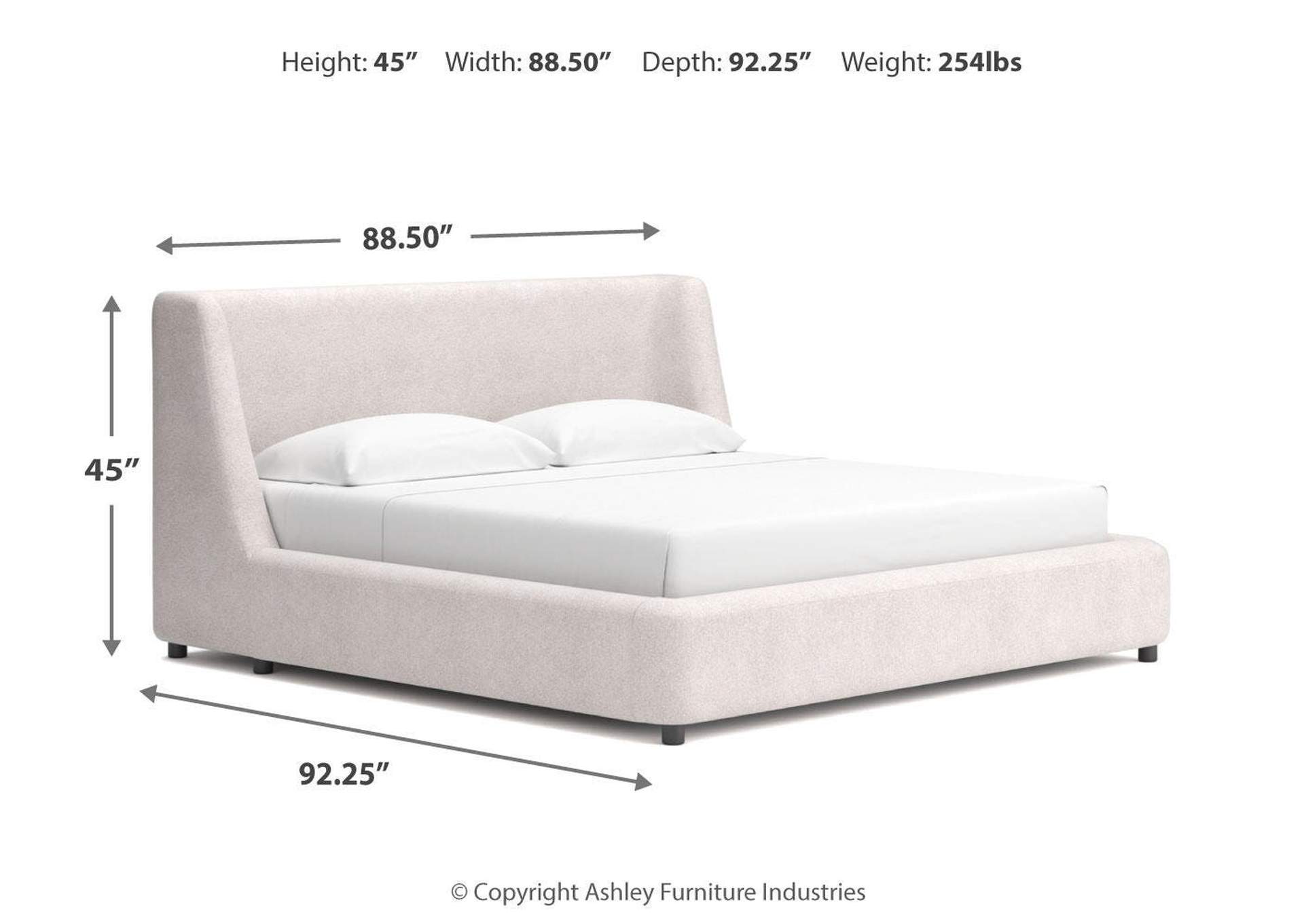Neo King Upholstered Platform Bed and Dresser image 5
