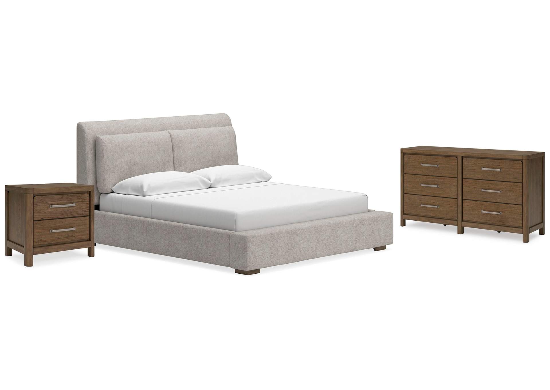 Cabalynn Queen Upholstered Bed with Dresser and Nightstand image 1