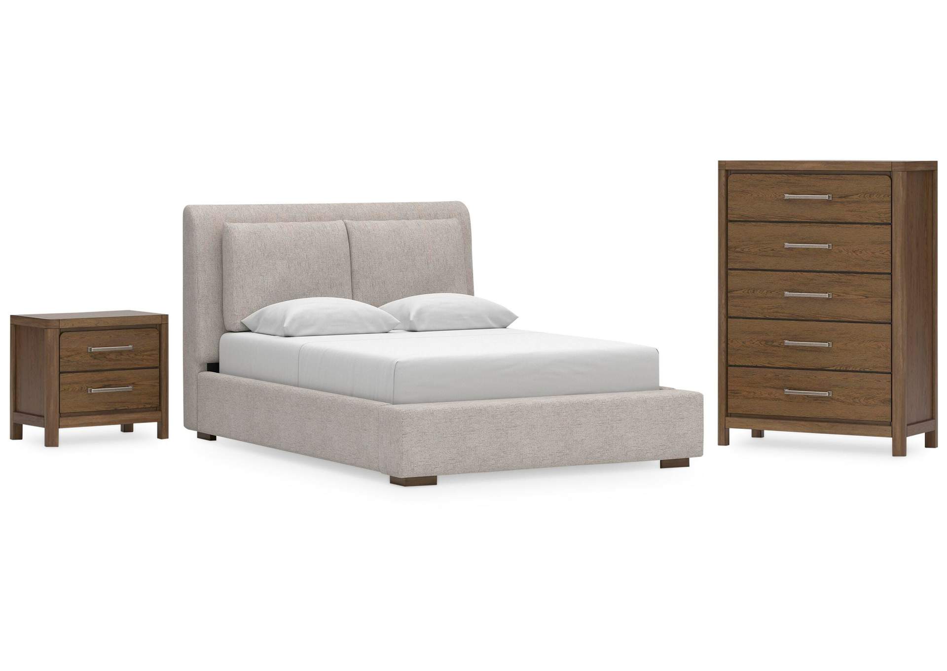 Cabalynn Queen Upholstered Bed with Chest and Nightstand image 1