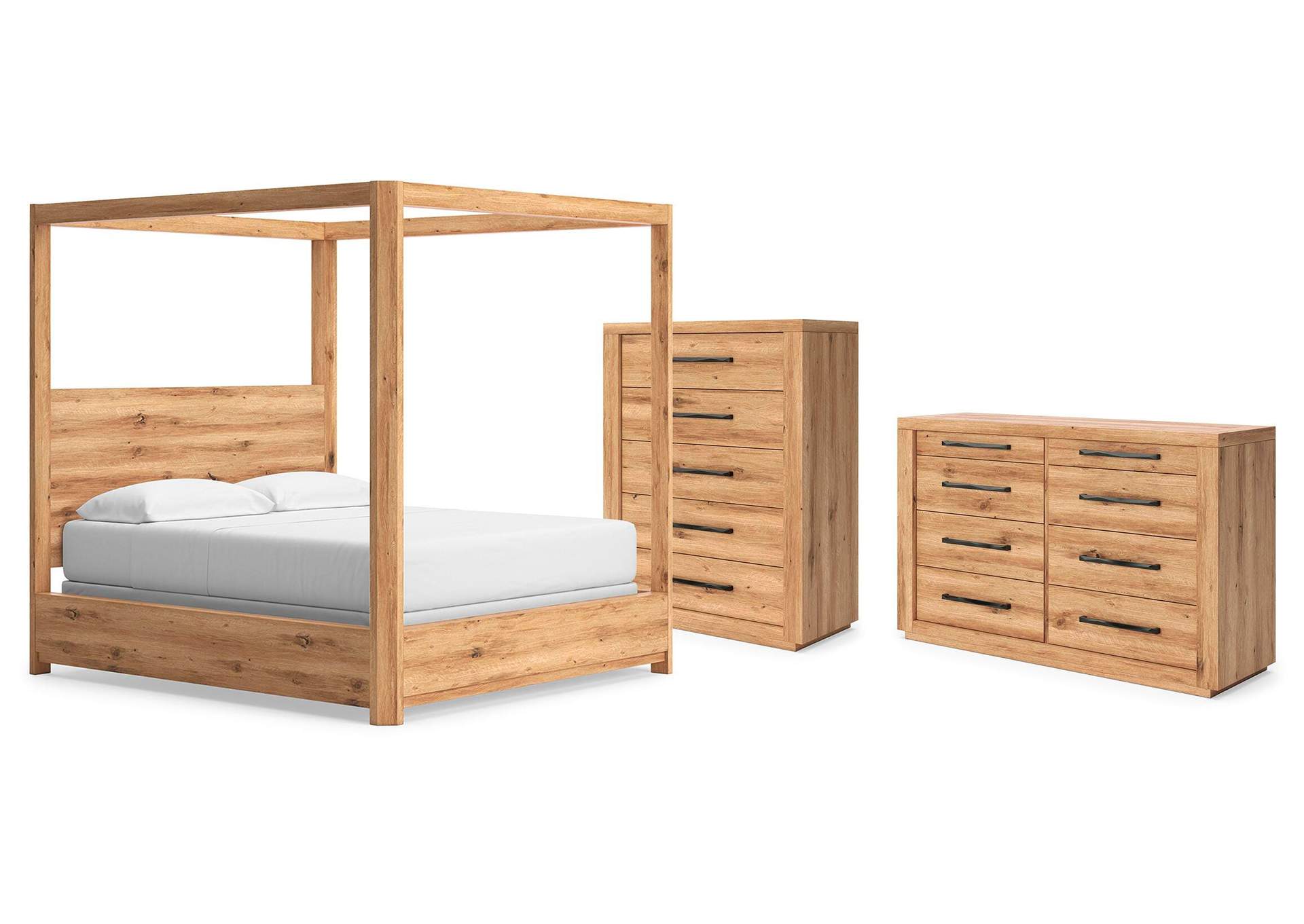 Bracken California King Canopy Bed, Dresser and Chest image 1