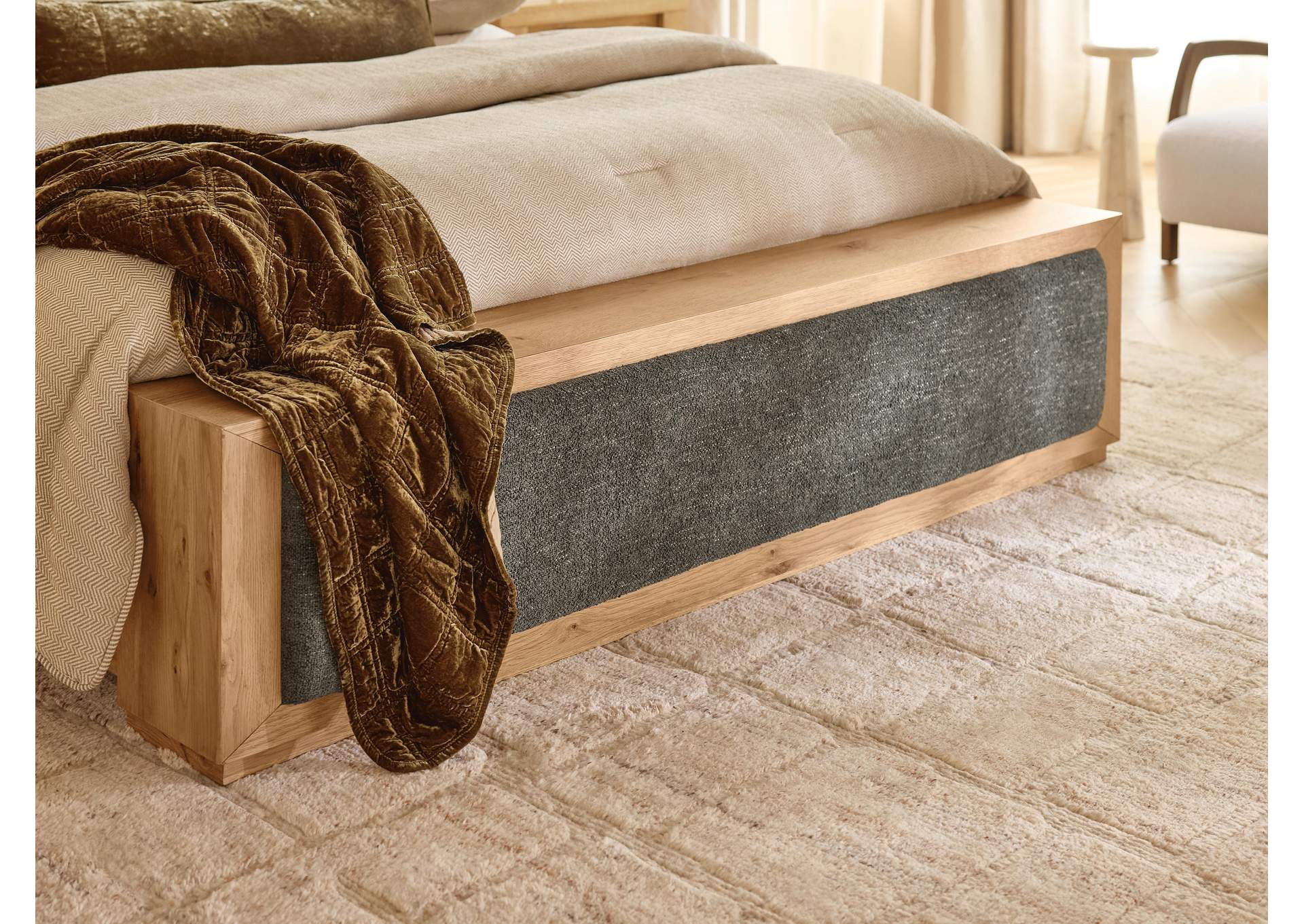 Bracken California King Upholstered Panel Bed, Dresser, Mirror and Nightstand image 18
