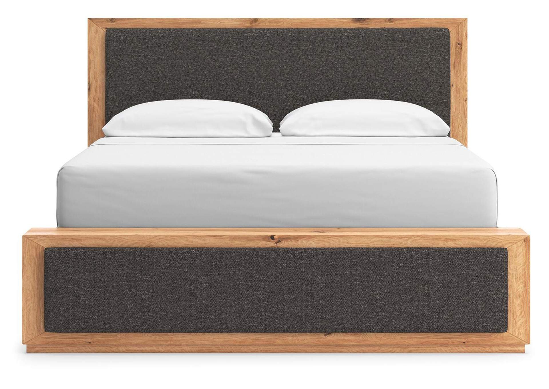 Bracken California King Upholstered Panel Bed, Dresser, Mirror and Nightstand image 29
