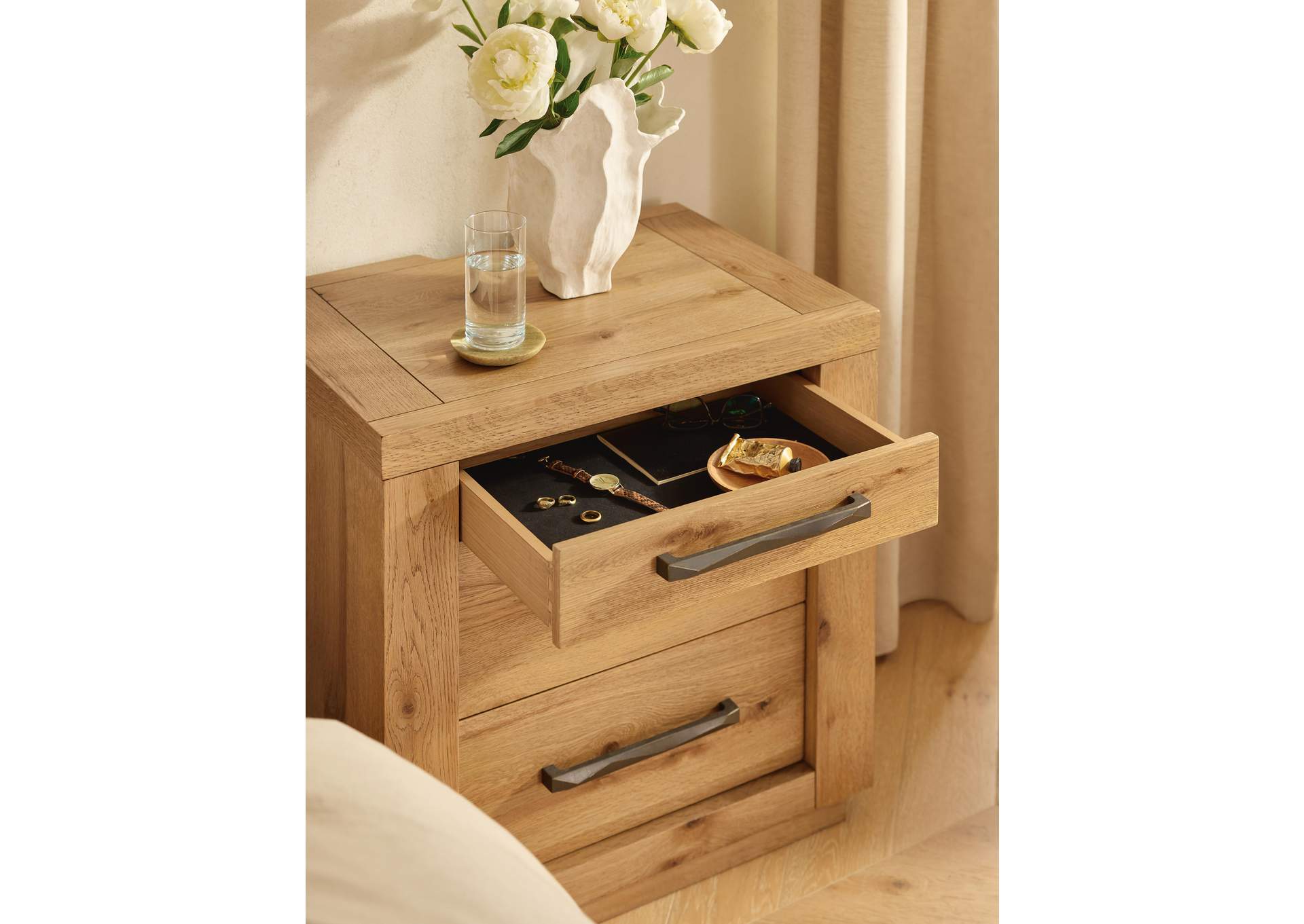 Bracken California King Canopy Bed, Dresser, Mirror and Nightstand image 13