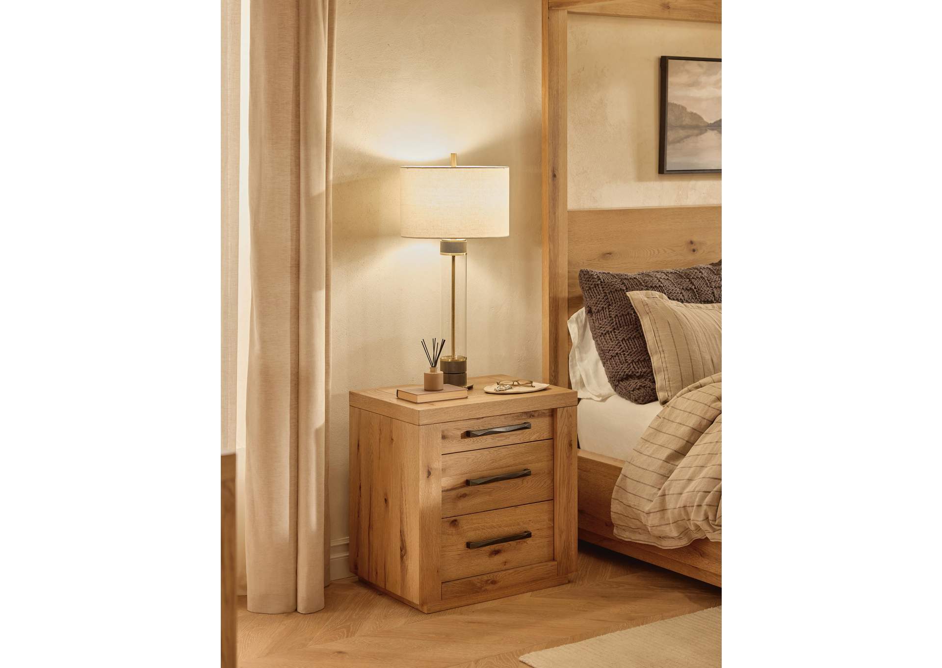 Bracken California King Canopy Bed, Dresser, Mirror and Nightstand image 14