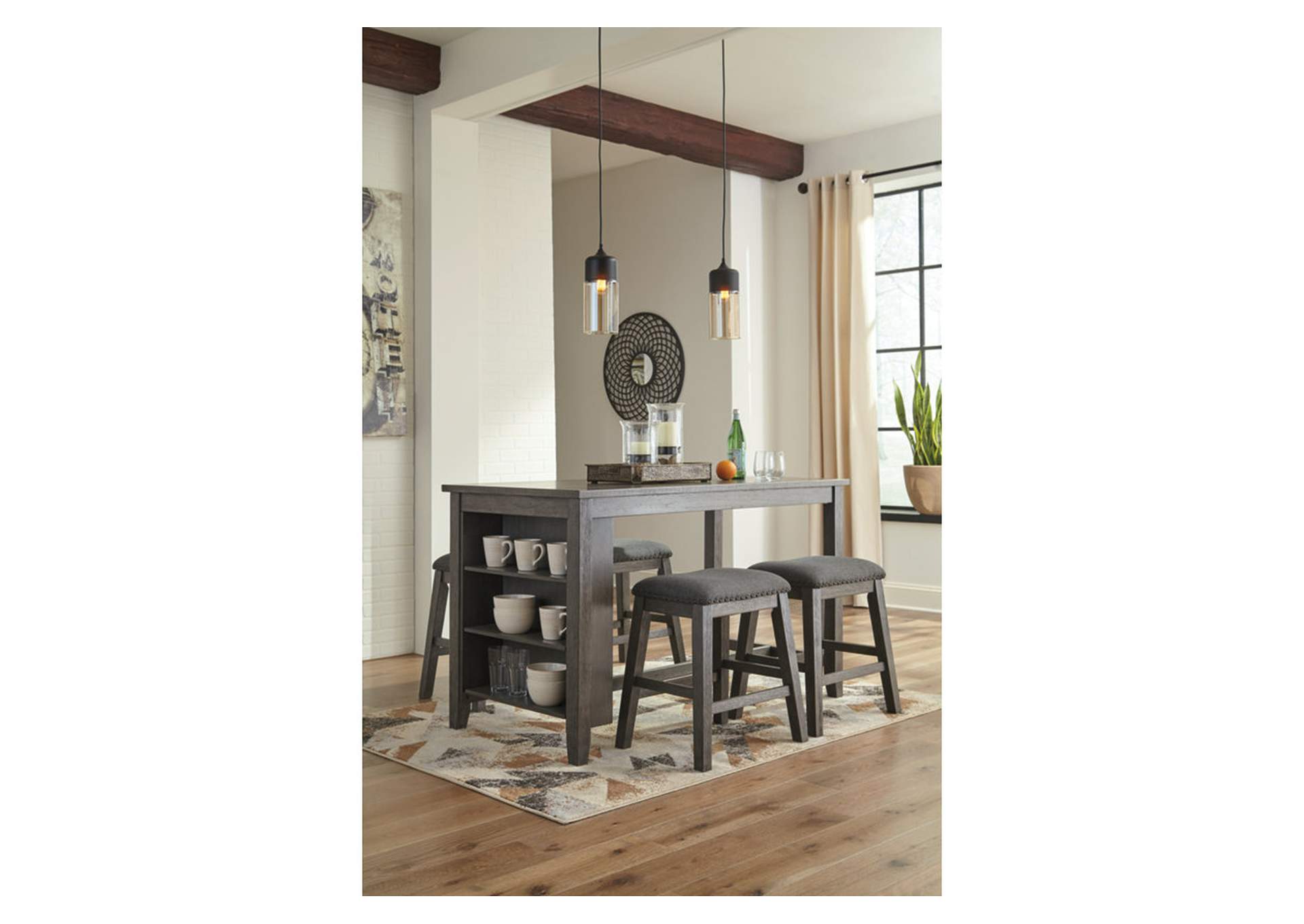 Caitbrook Counter Height Dining Table and 4 Barstools