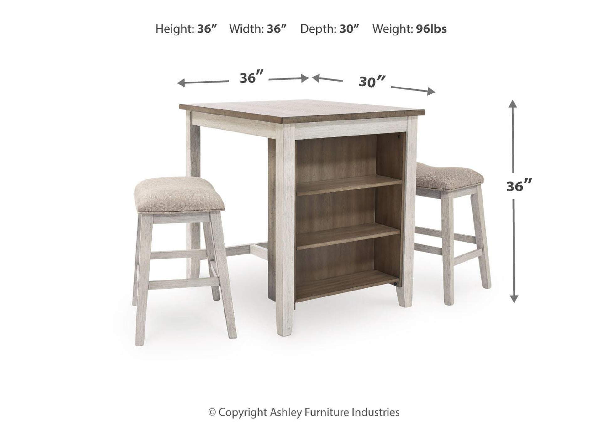 Skempton Counter Height Dining Table and Bar Stools (Set of 3) image 6
