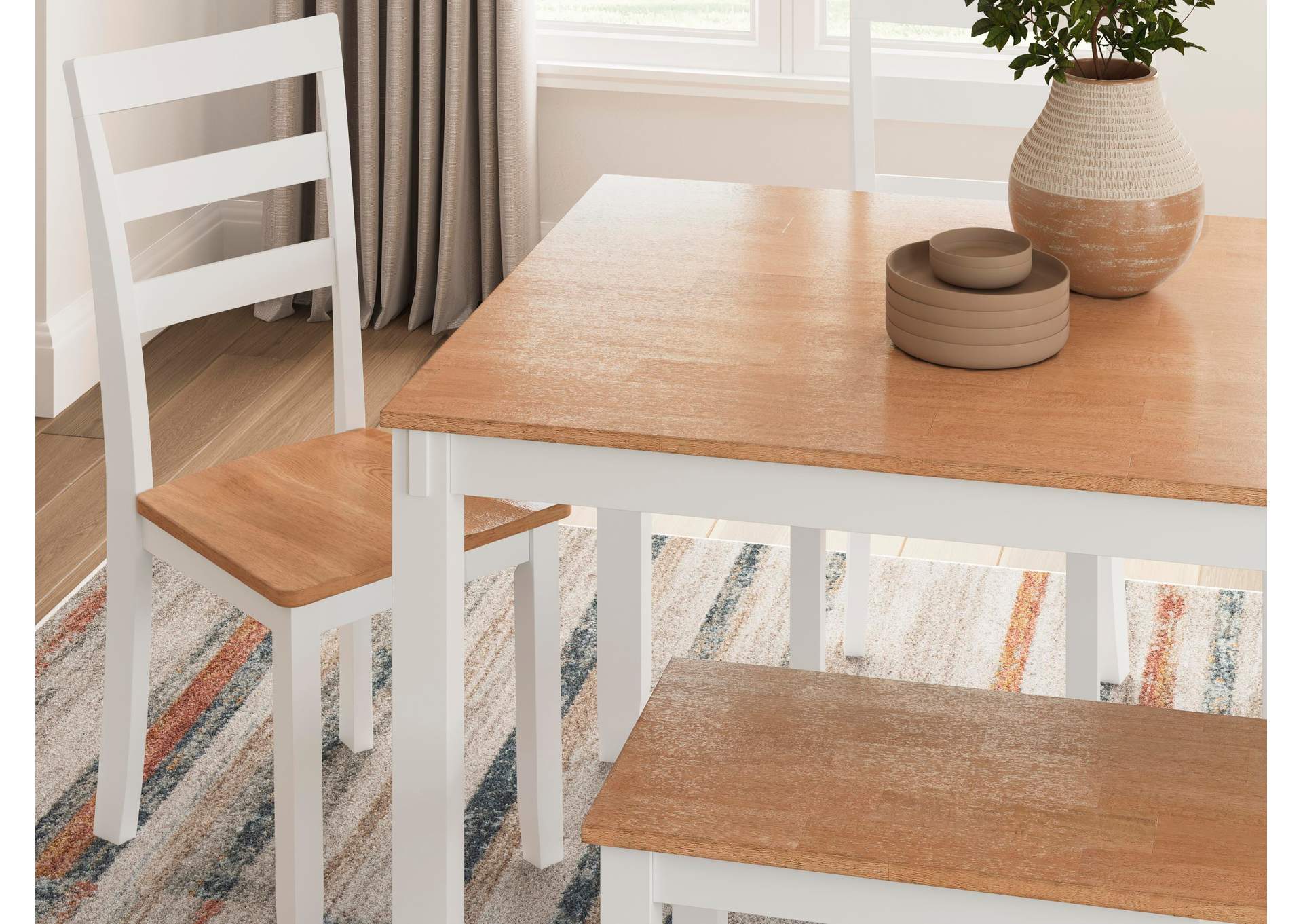 Gesthaven Dining Table with 4 Chairs and Bench (Set of 6) image 6