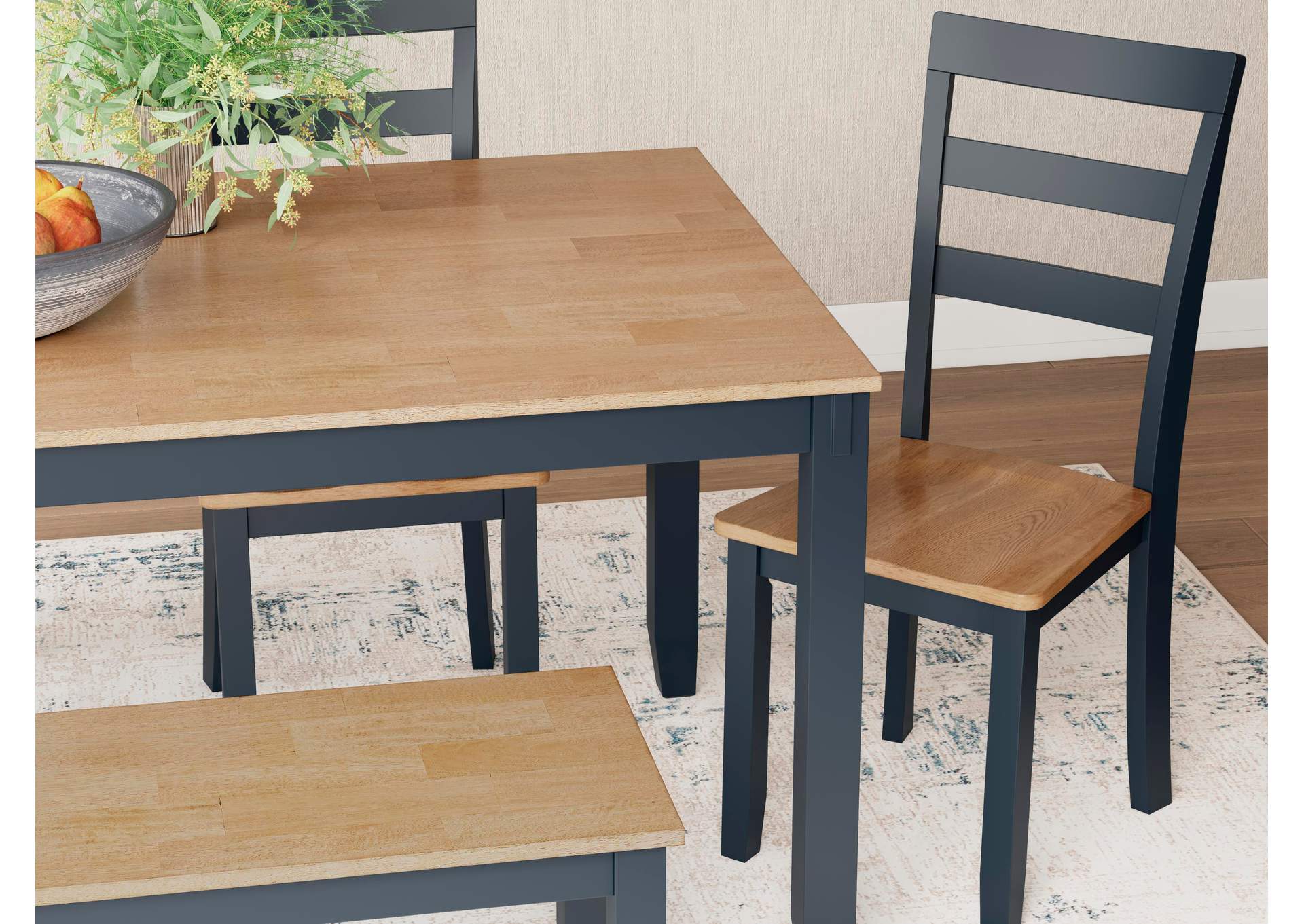Gesthaven Dining Table with 4 Chairs and Bench (Set of 6) image 6