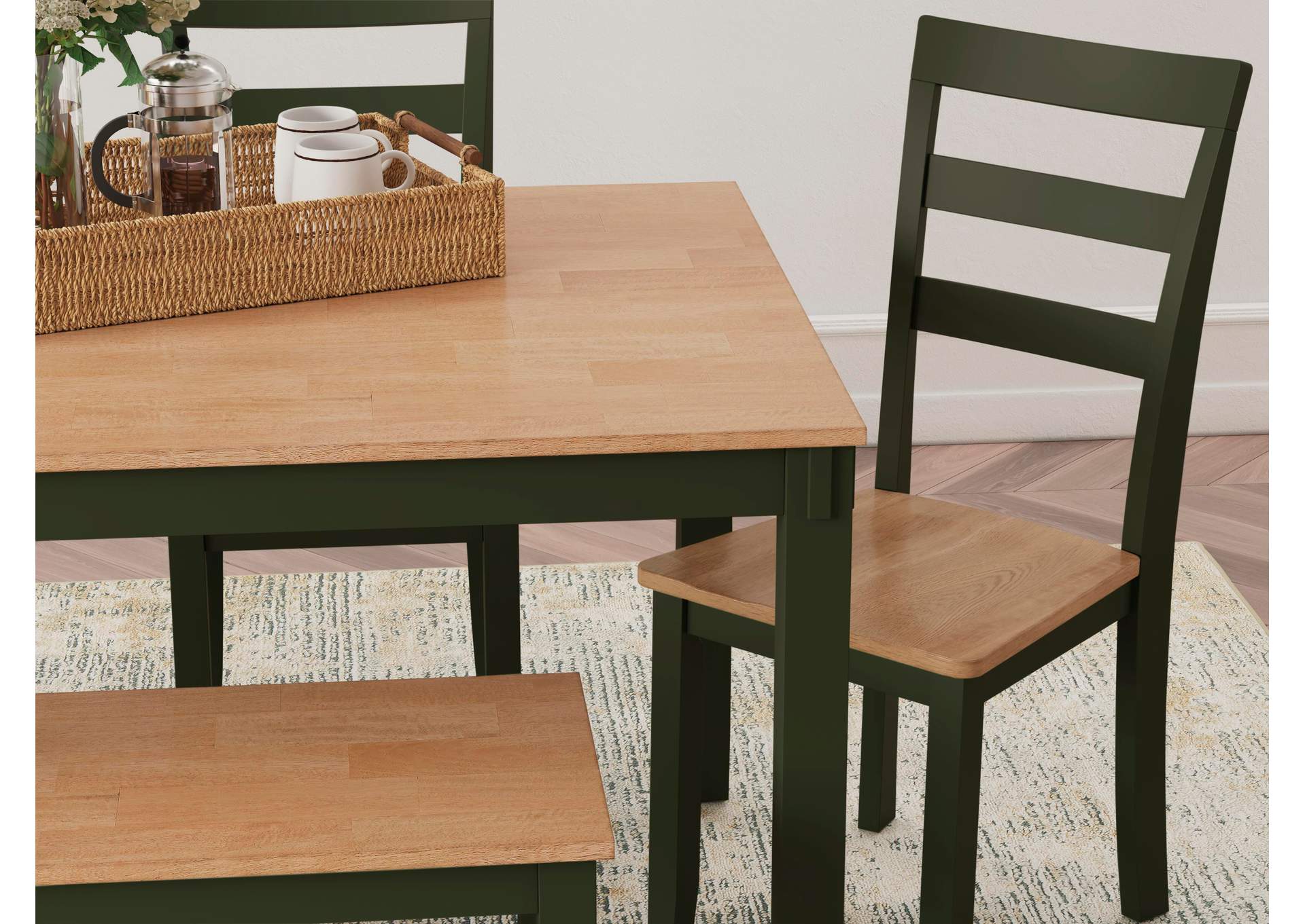 Gesthaven Dining Table with 4 Chairs and Bench (Set of 6) image 6