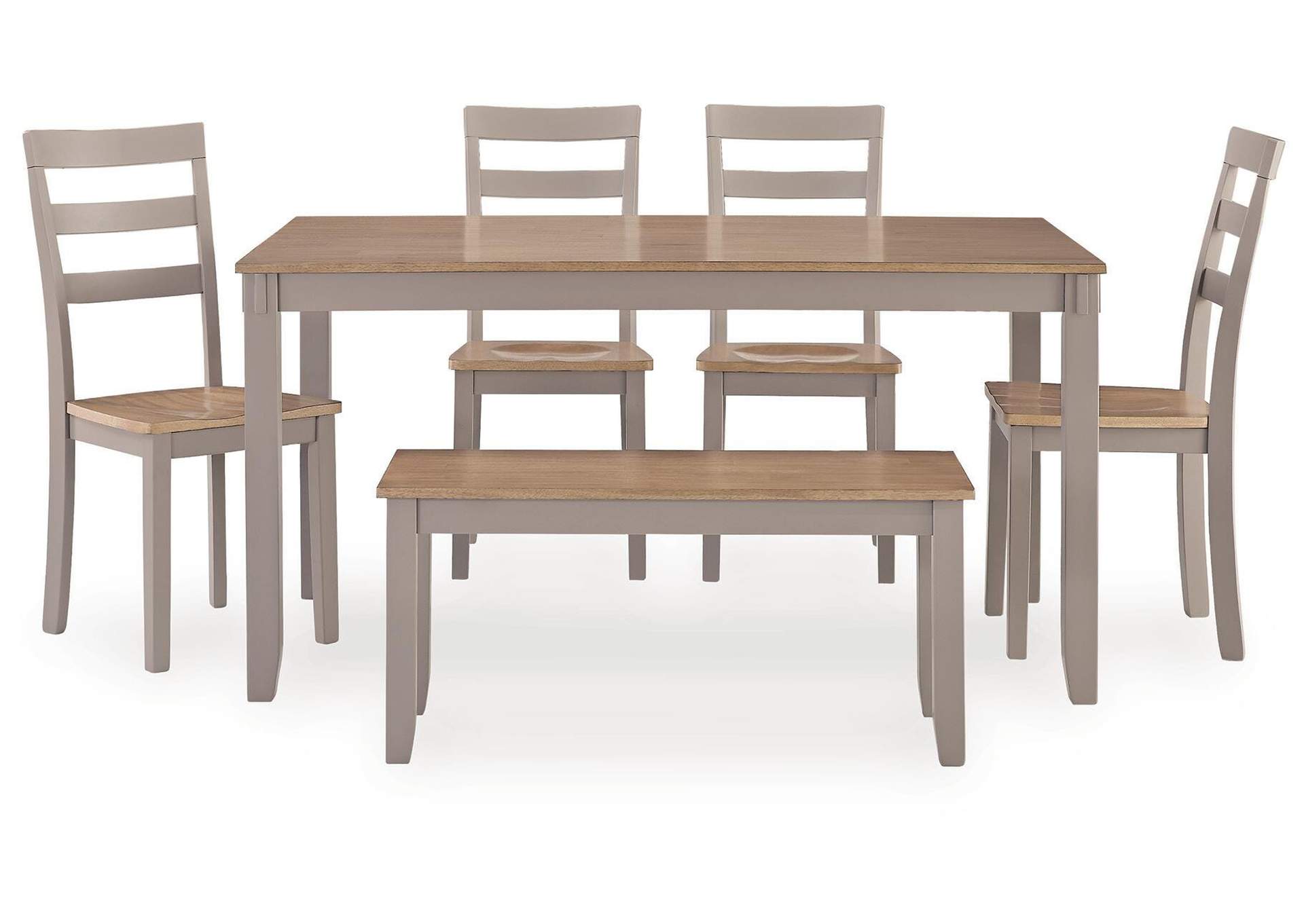 Harperfeld Dining Table and 4 Chairs and Bench (Set of 6) image 3