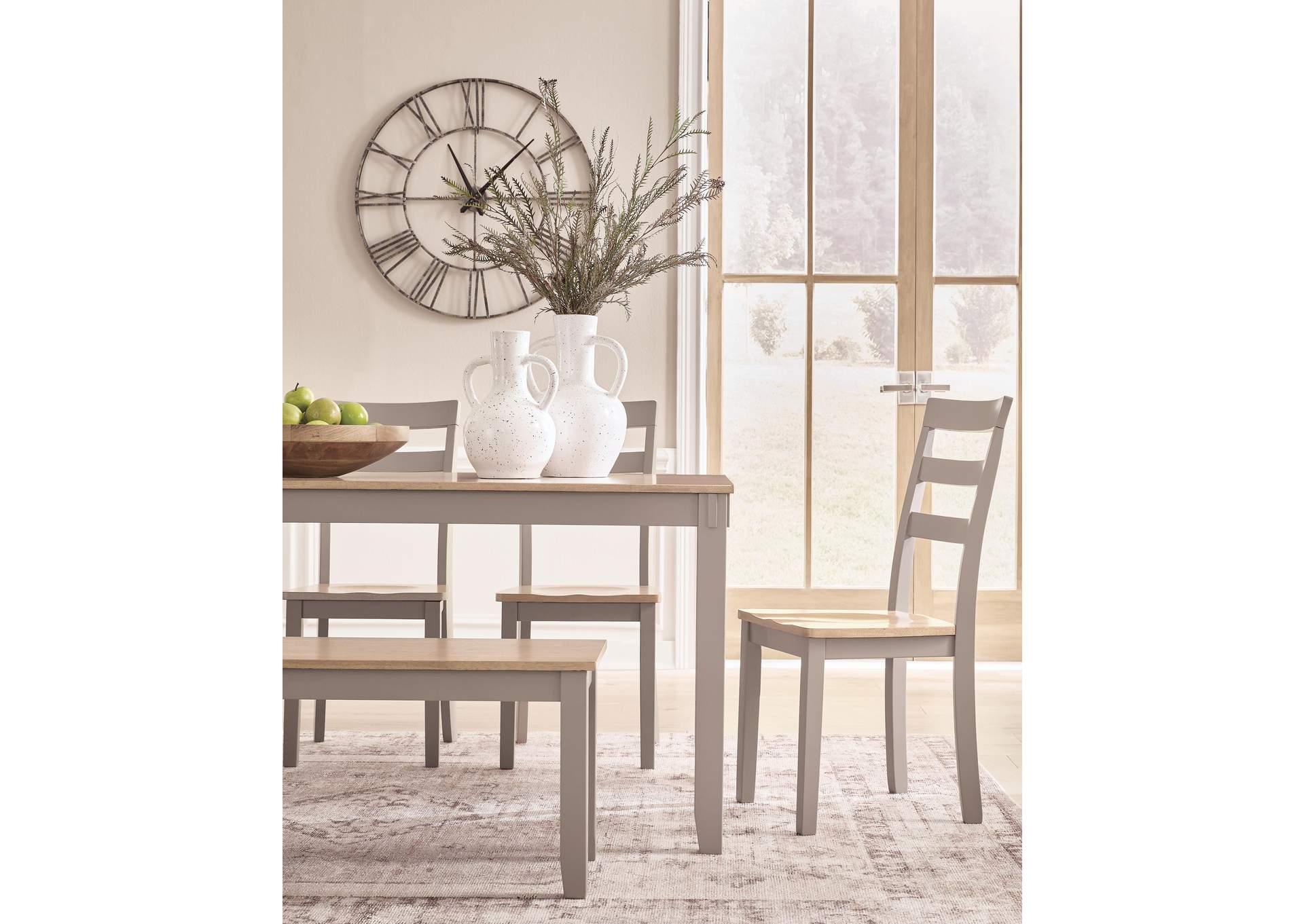 Harperfeld Dining Table and 4 Chairs and Bench (Set of 6) image 5