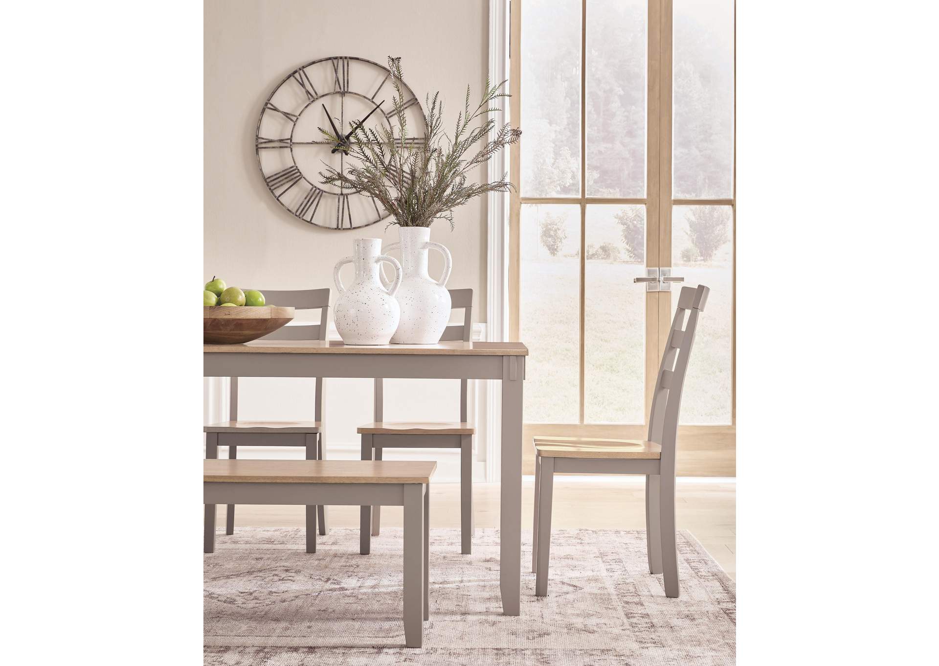 Harperfeld Dining Table and 4 Chairs and Bench (Set of 6) image 6