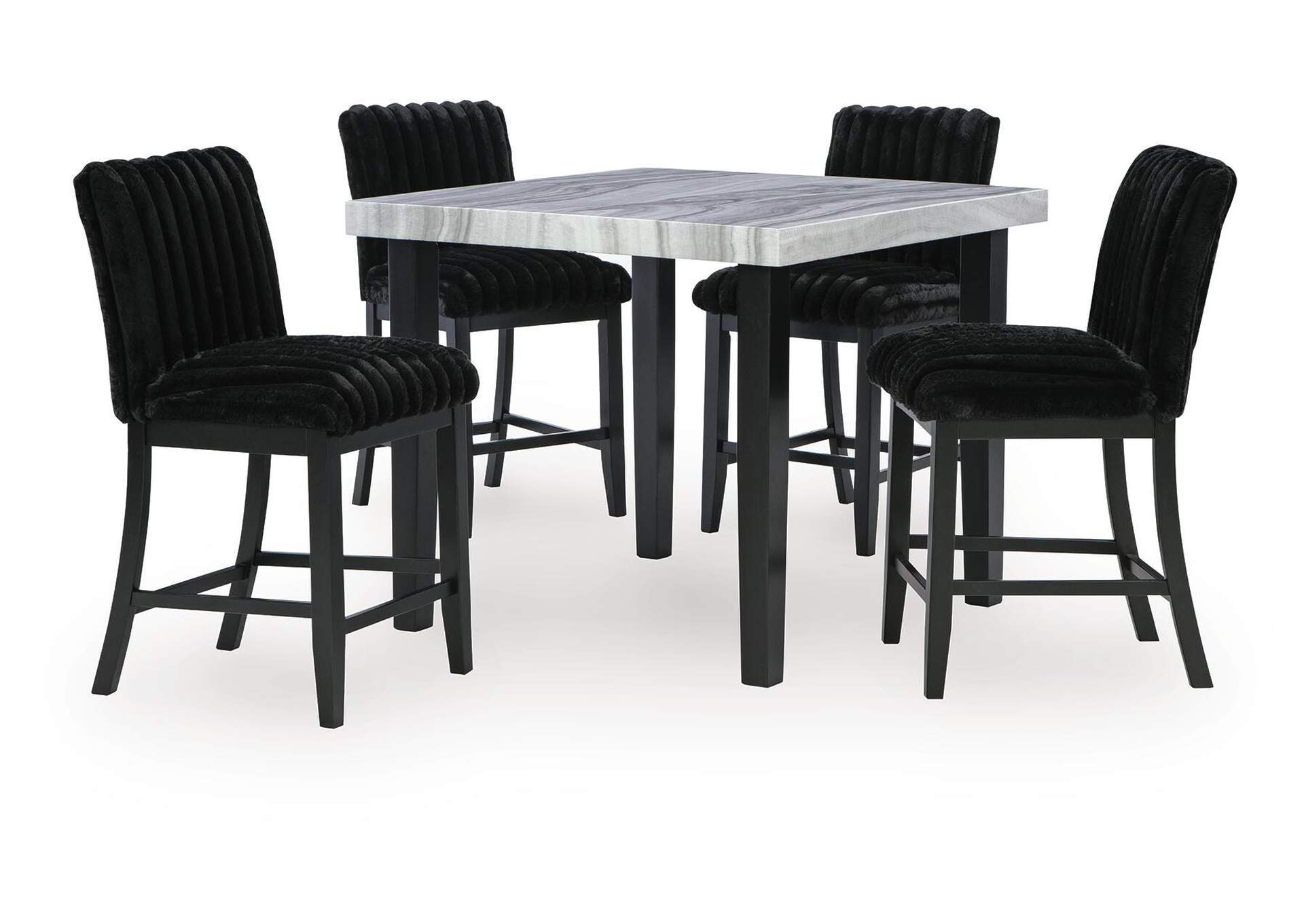 Mervannie Counter Height Dining Table and 4 Barstools image 1