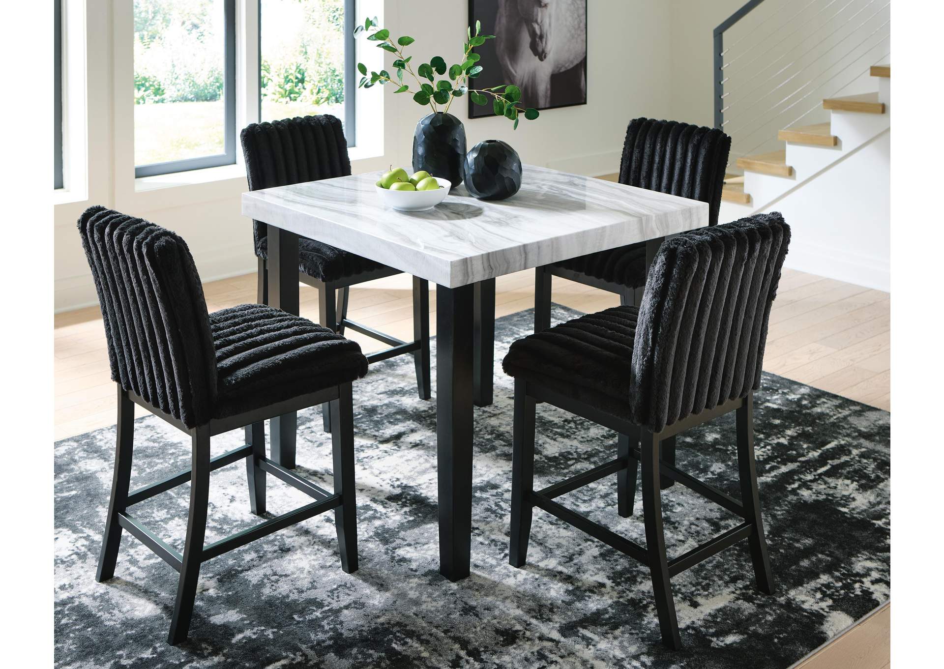 Mervannie Counter Height Dining Table and 4 Barstools image 4
