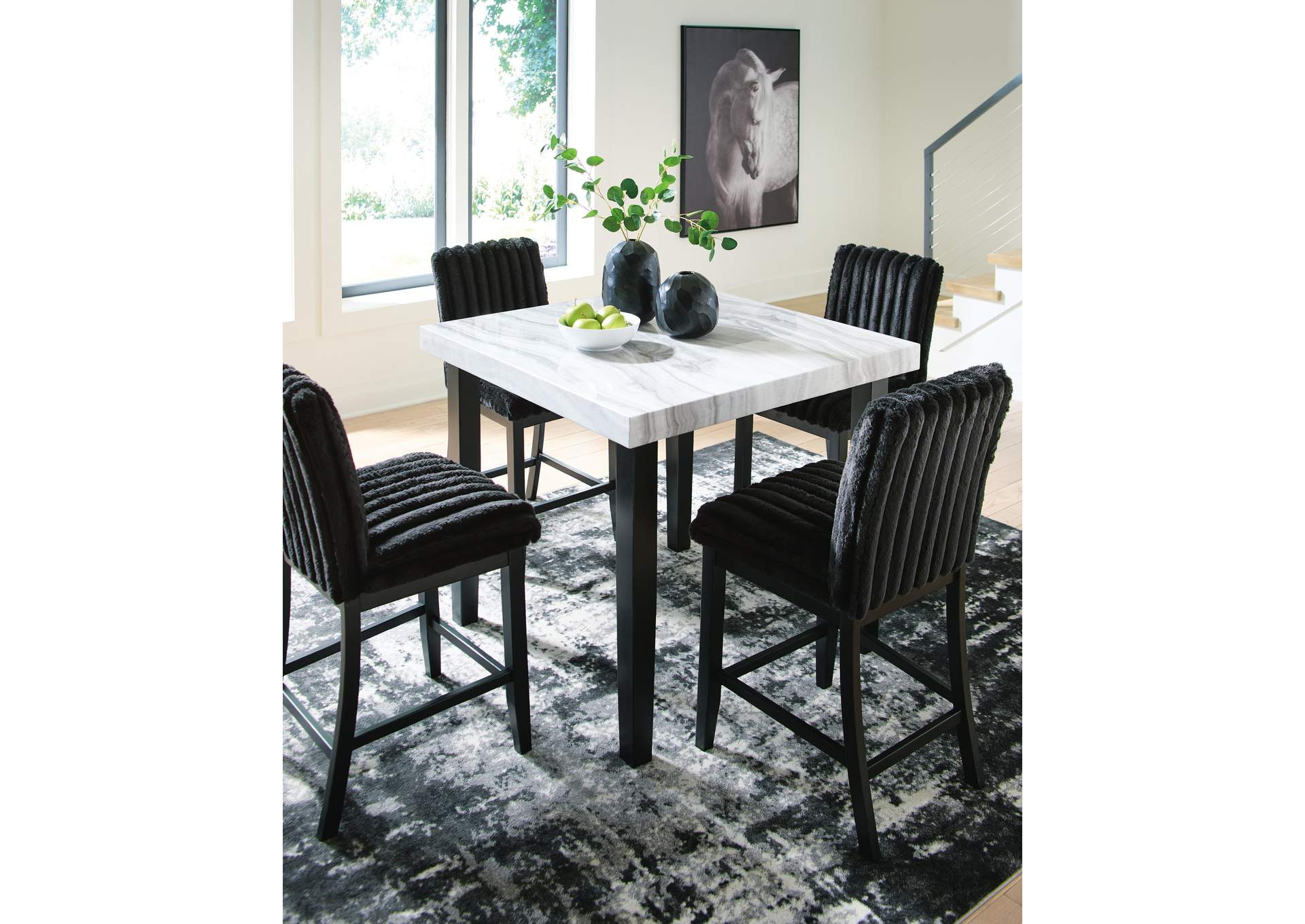 Mervannie Counter Height Dining Table and 4 Barstools image 3