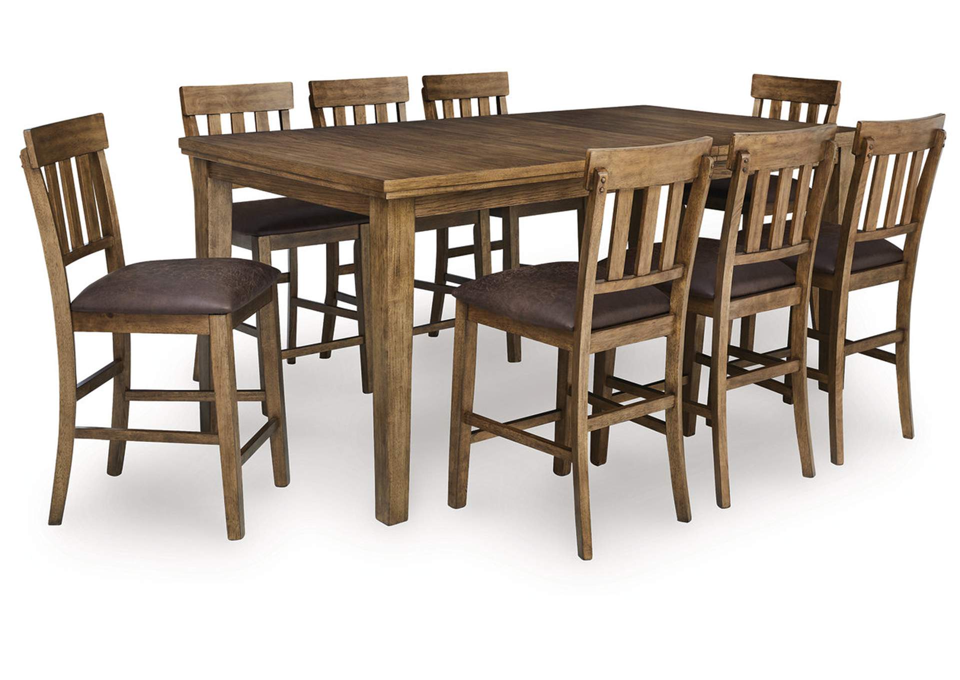 Broxtyn Counter Height Dining Table and 8 Barstools image 1