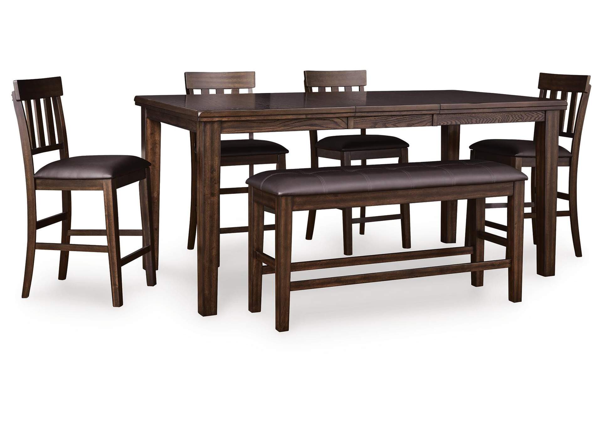 Haddigan Counter Height Dining Table and 4 Barstools and Bench image 1