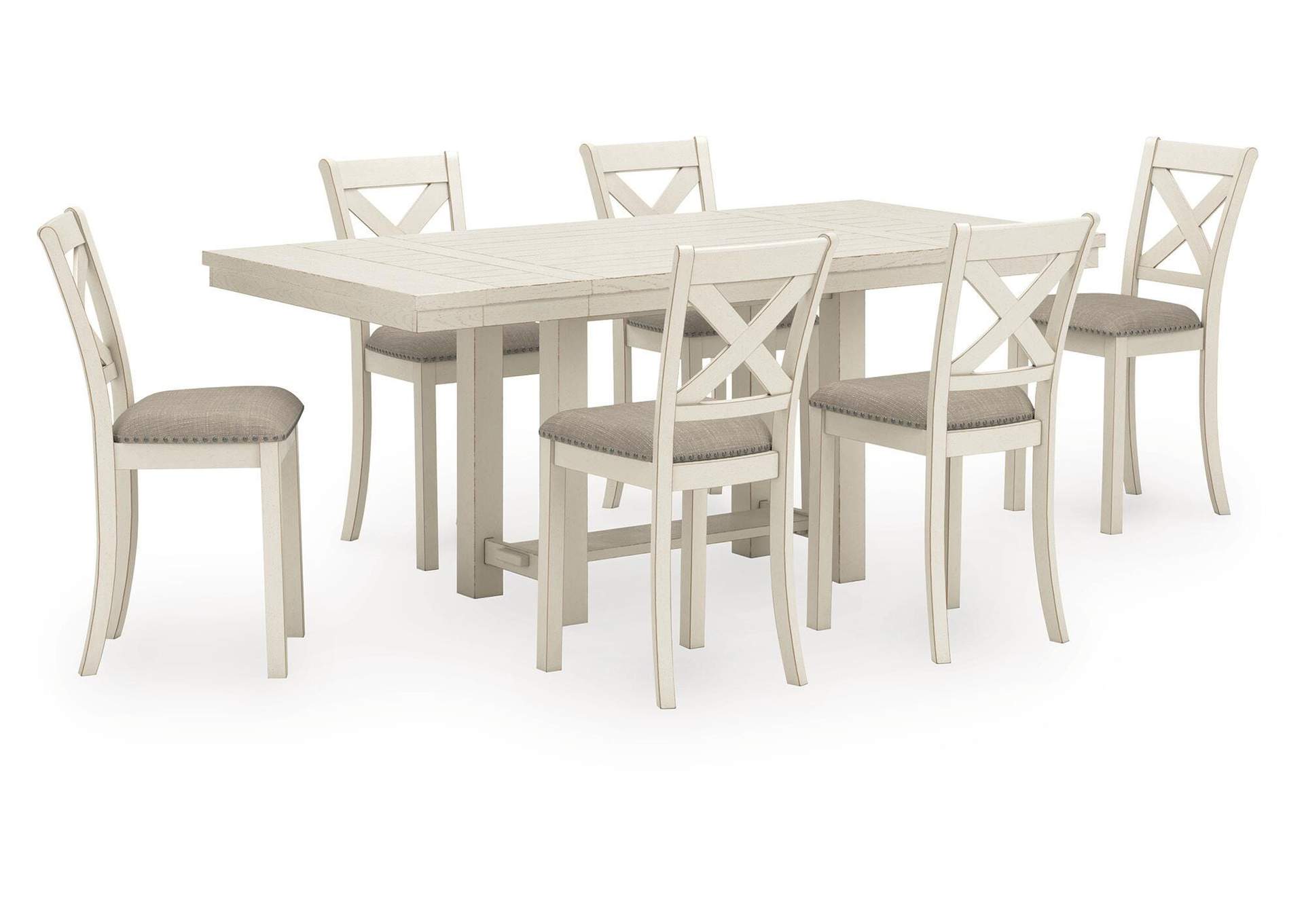Robbinsdale Counter Height Extendable Dining Table and 6 Barstools image 1
