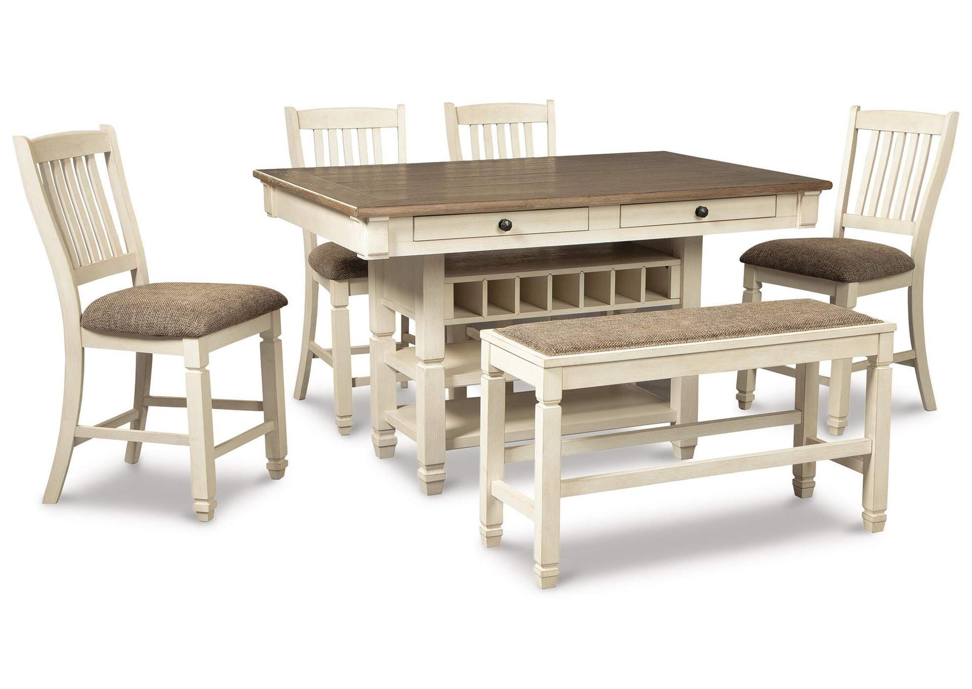 Bolanburg Counter Height Dining Table and 4 Barstools and Bench image 1