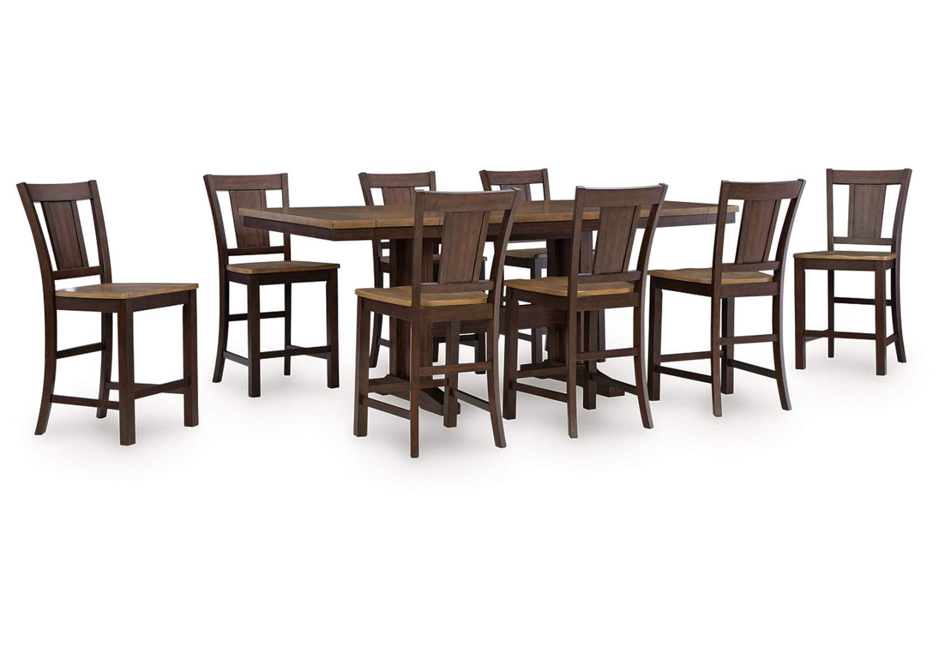 Anixburg Counter Height Dining Table and 8 Barstools image 1