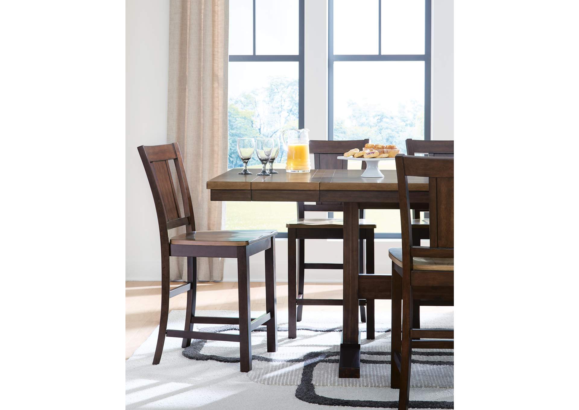 Rylandeen Counter Height Extension Dining Table and 6 Barstools image 12