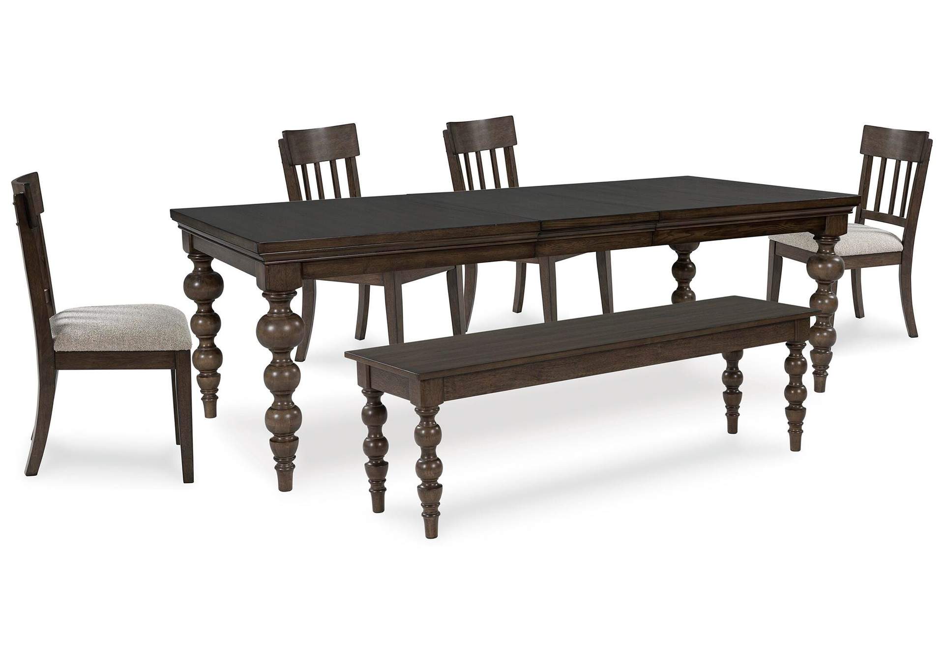 Veramond Extendable Dining Table and 4 Chairs and Bench image 1
