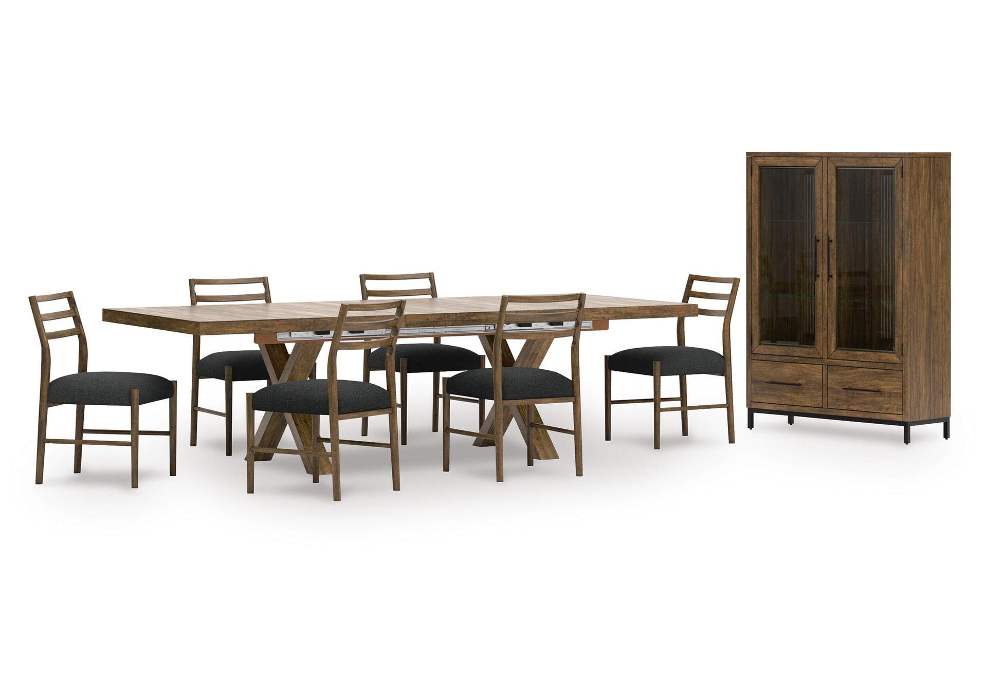 Steenlage Extendable Dining Table and 6 Chairs with Storage image 1