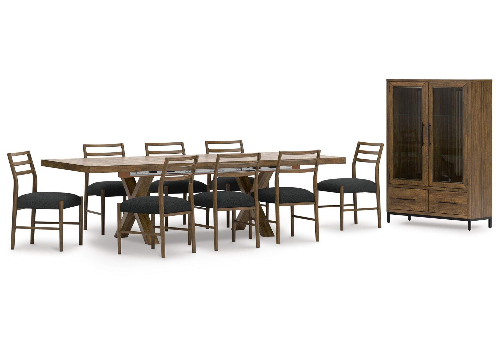Steenlage Extendable Dining Table and 8 Chairs with Storage image 1
