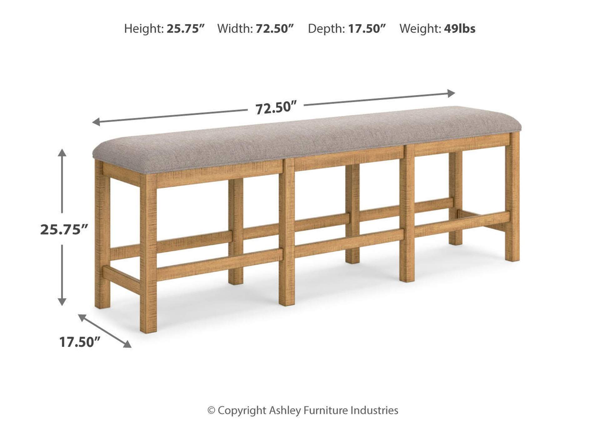 Havonplane Counter Height Extendable Dining Table and 6 Barstools and Bench with Storage image 28