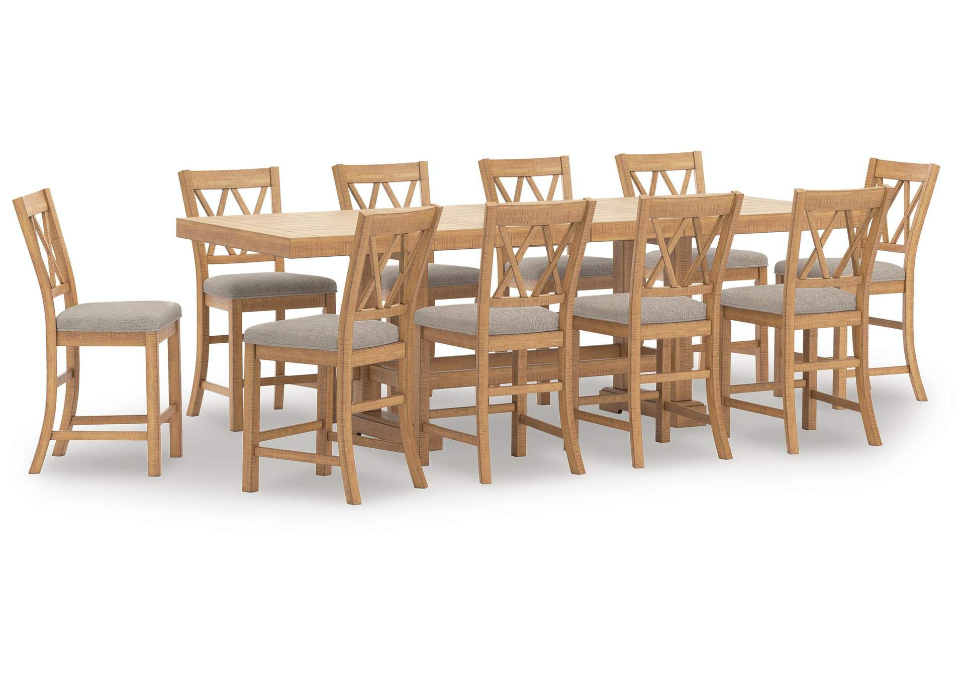 Havonplane Counter Height Extendable Dining Table and 10 Barstools image 1