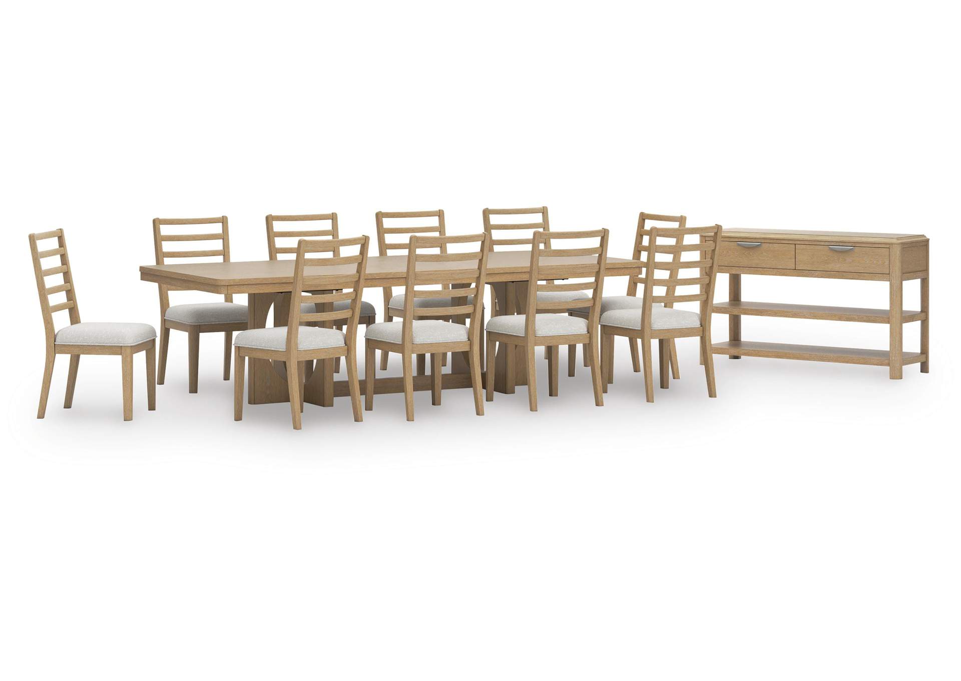 Rencott Extendable Dining Table and 10 Chairs with Storage image 1