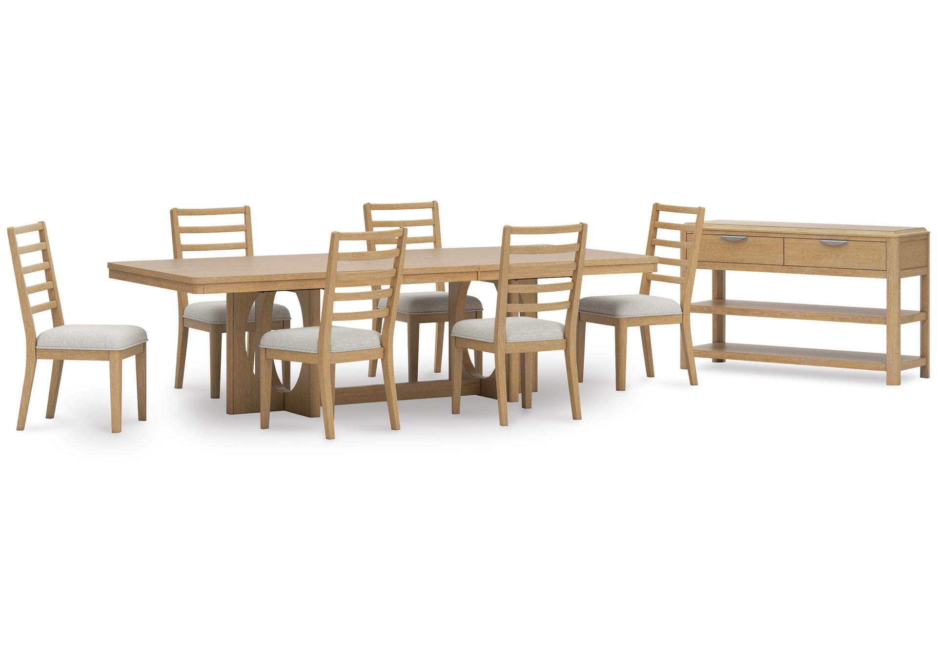 Rencott Extendable Dining Table and 6 Chairs with Storage image 1