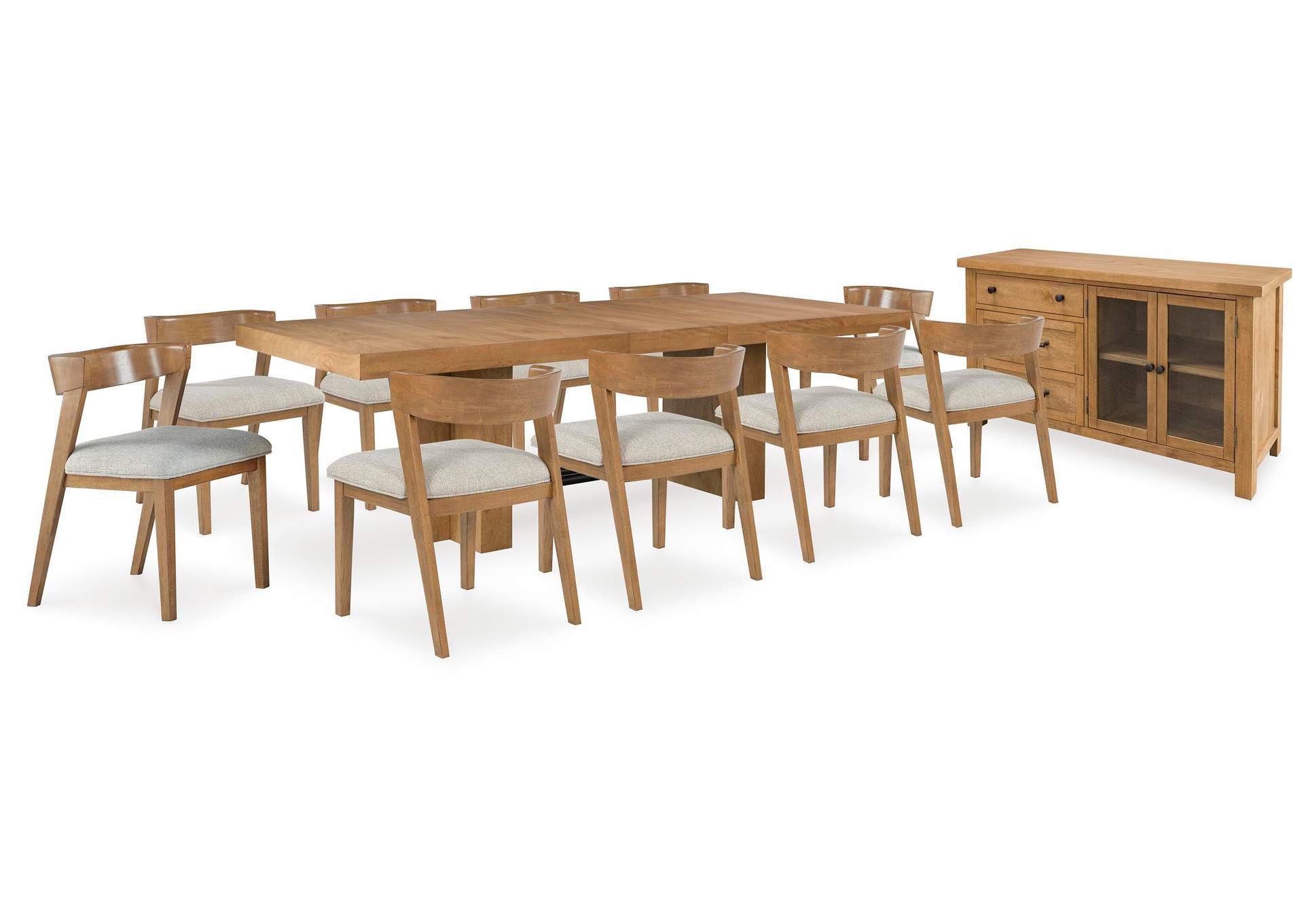 Kristiland Extendable Dining Table and 10 Chairs with Storage image 1