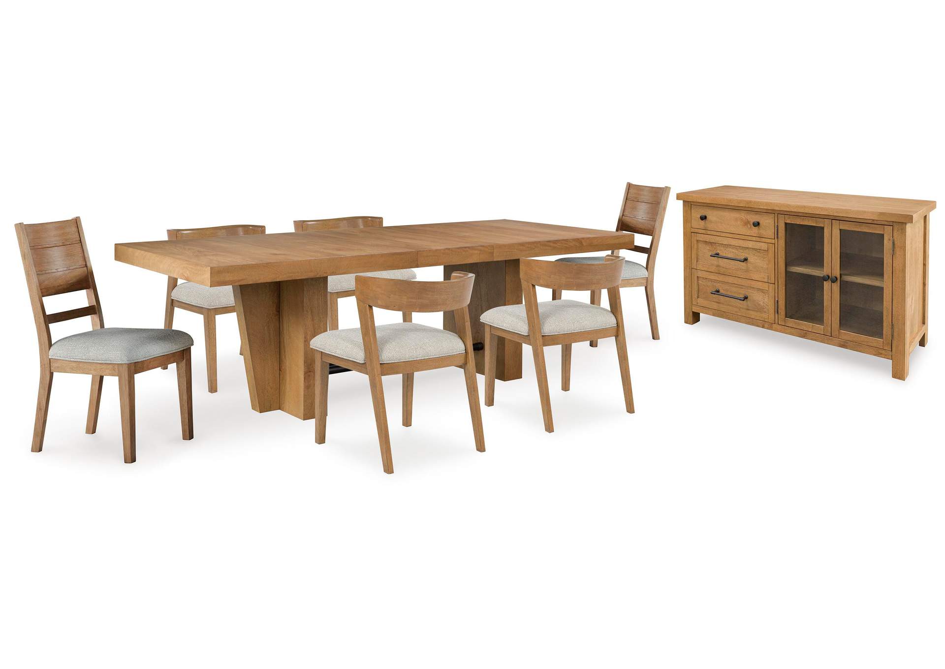 Kristiland Extendable Dining Table and 6 Chairs with Storage image 1
