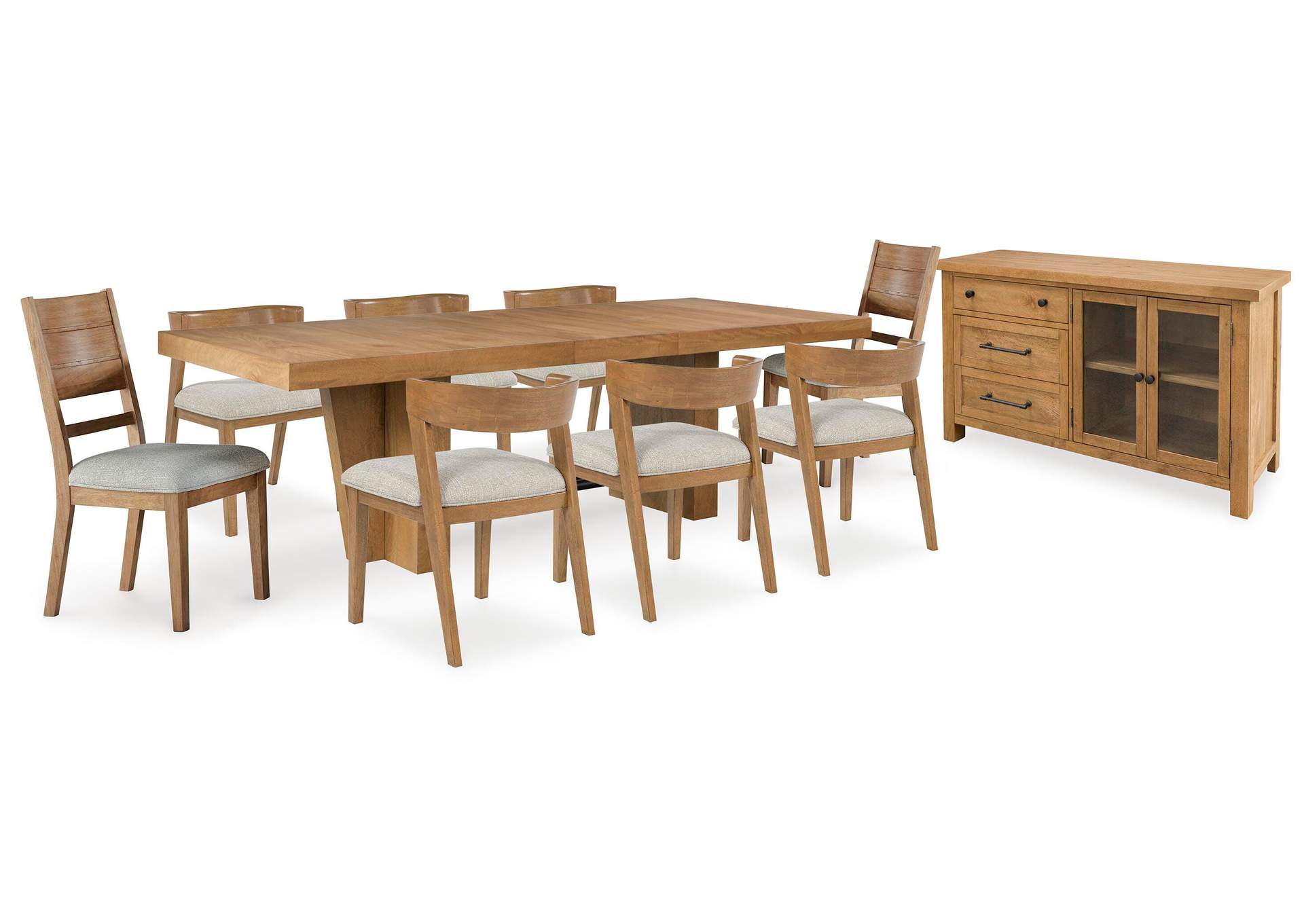 Kristiland Extendable Dining Table and 8 Chairs with Storage image 1
